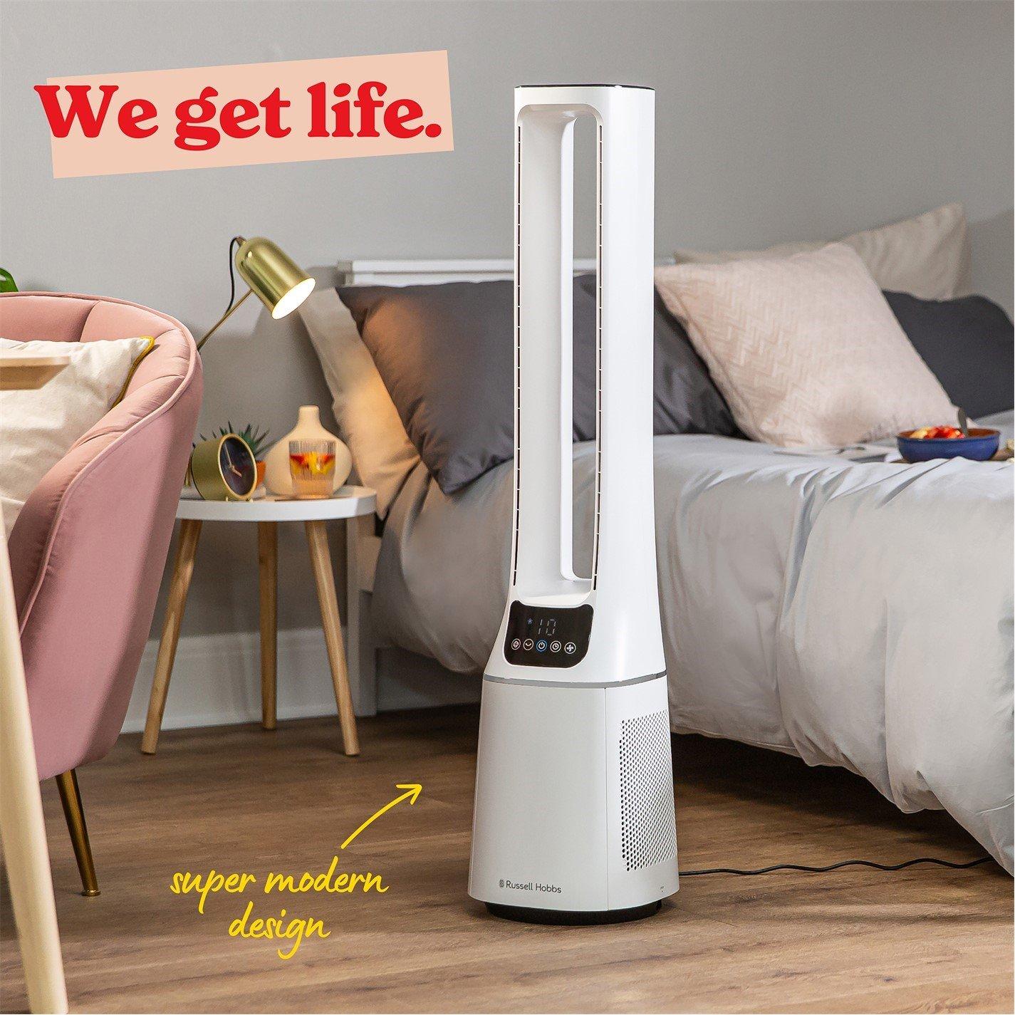 White - Russell Hobbs - RHBLDL12 10 Speed Bladeless Fan in White - 9