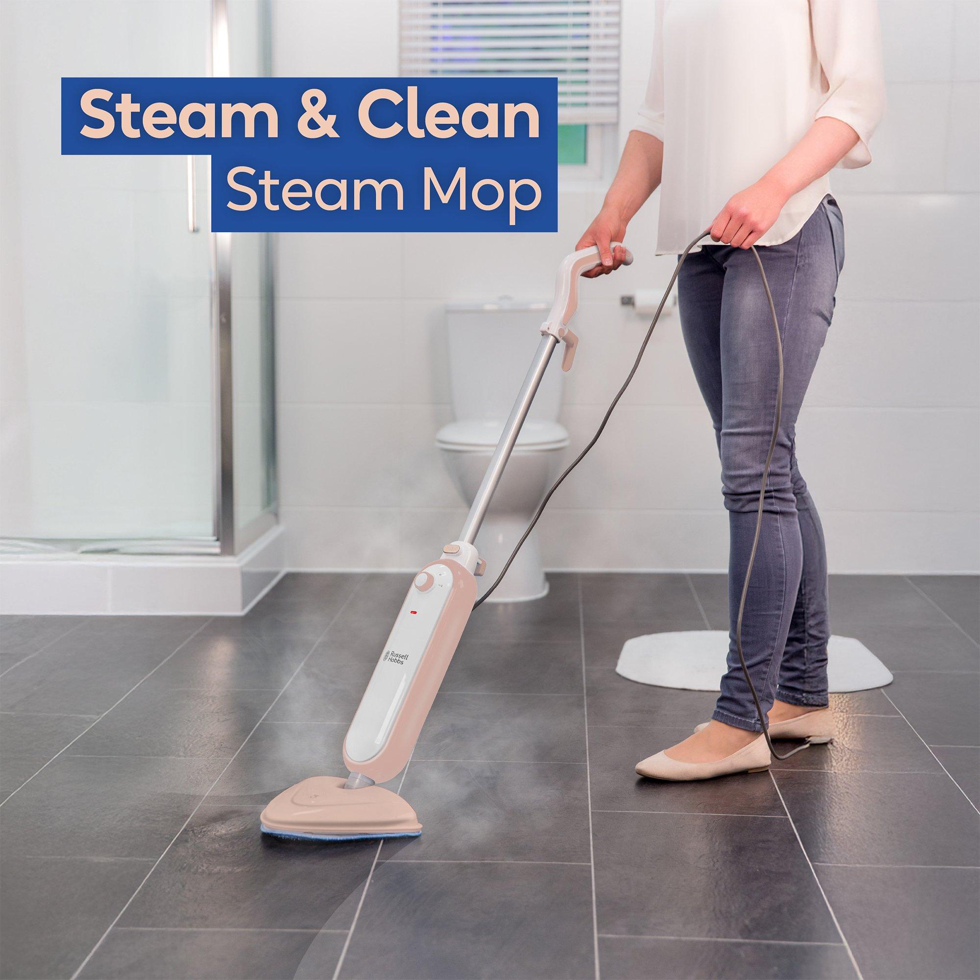 Blush & White - Russell Hobbs - RHSM1001BP-G Steam & Clean Steam Mop in Blush Pink - 3