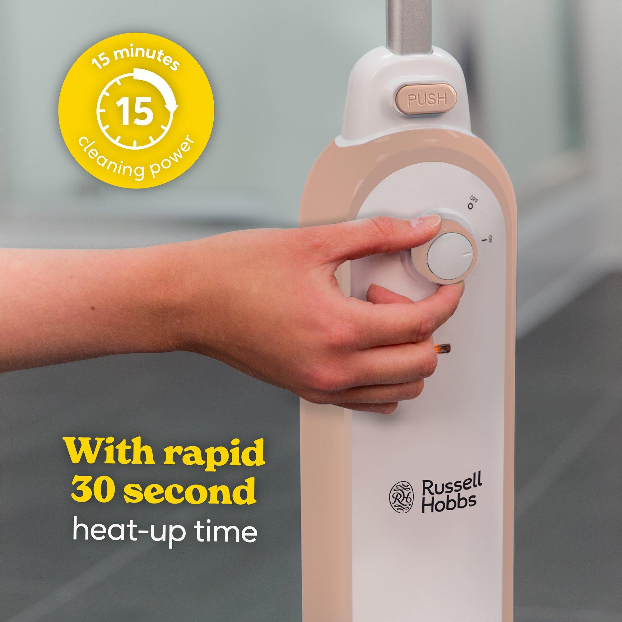 Blush & White - Russell Hobbs - RHSM1001BP-G Steam & Clean Steam Mop in Blush Pink - 5