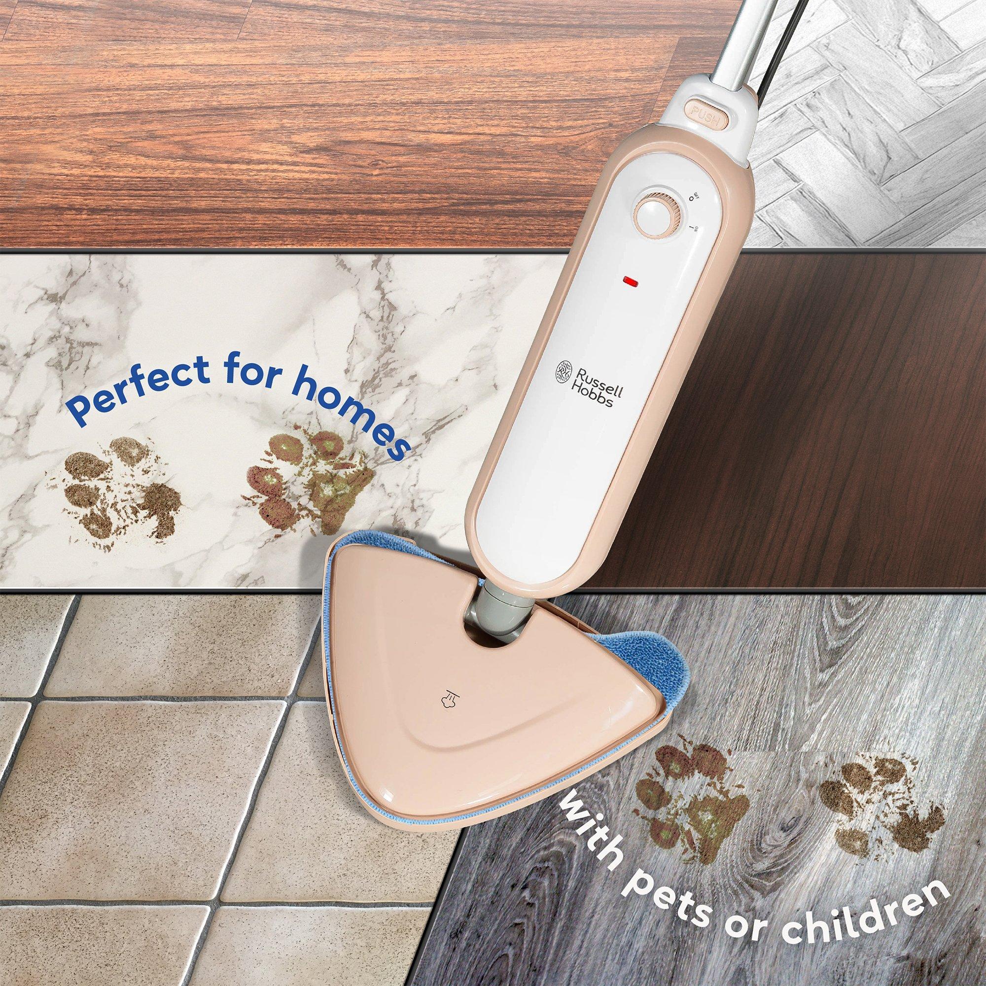 Blush & White - Russell Hobbs - RHSM1001BP-G Steam & Clean Steam Mop in Blush Pink - 6