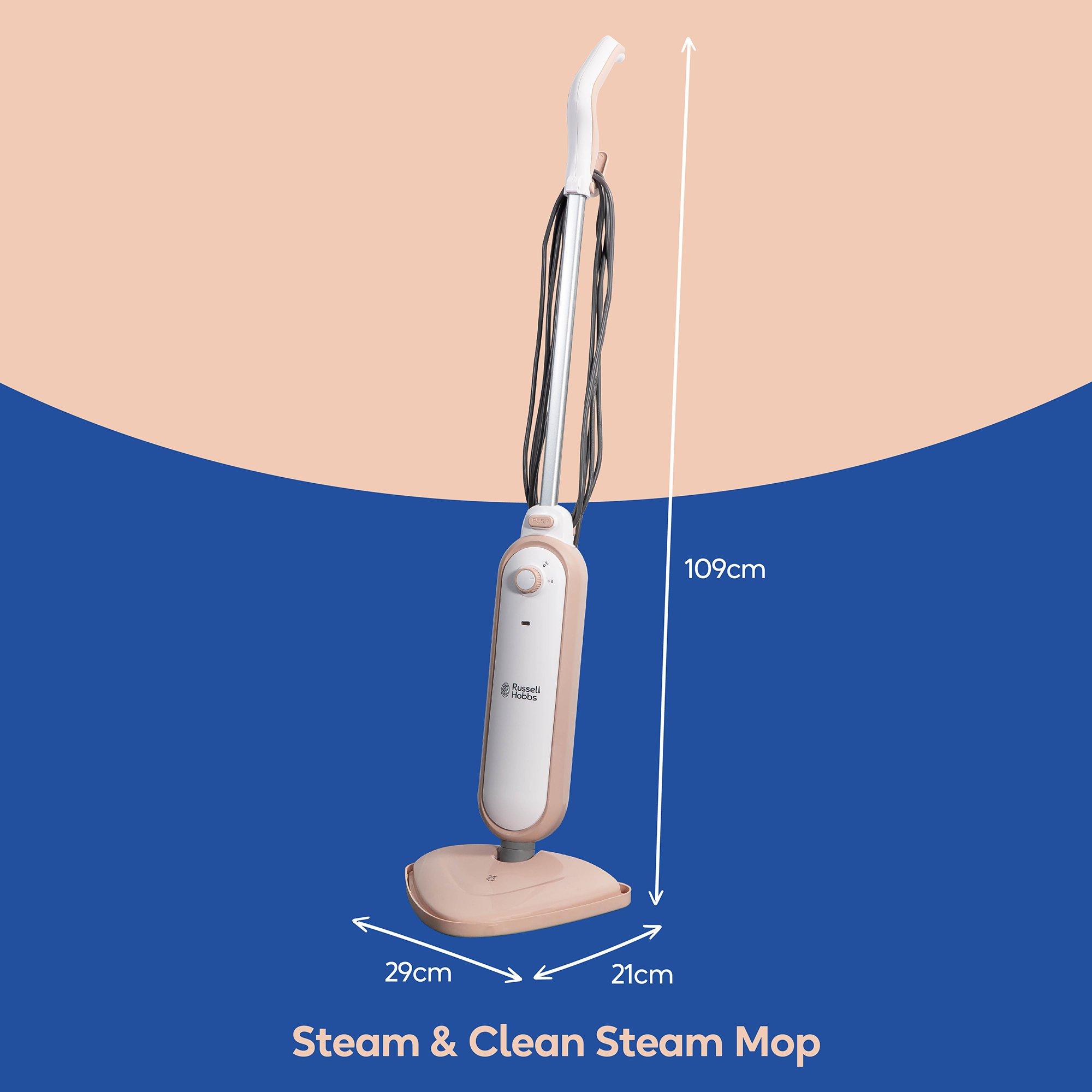 Blush & White - Russell Hobbs - RHSM1001BP-G Steam & Clean Steam Mop in Blush Pink - 8