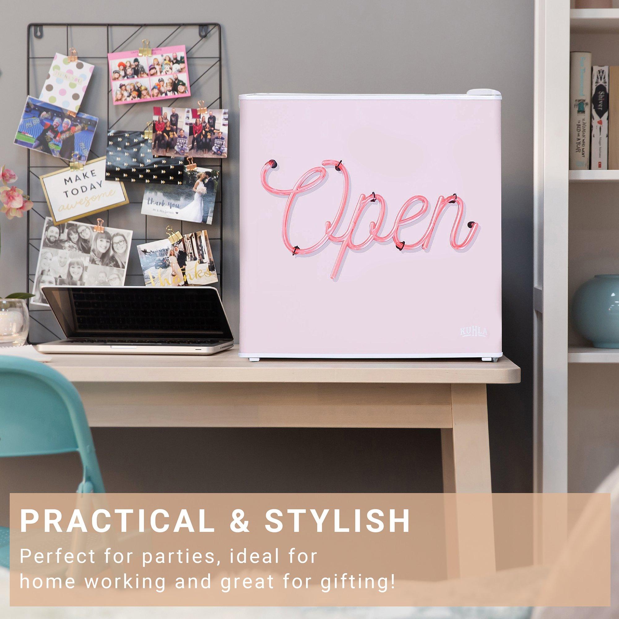 White - KUHLA - KTTF0E6W-1025 Pink Design 45L Table Top Fridge - 2