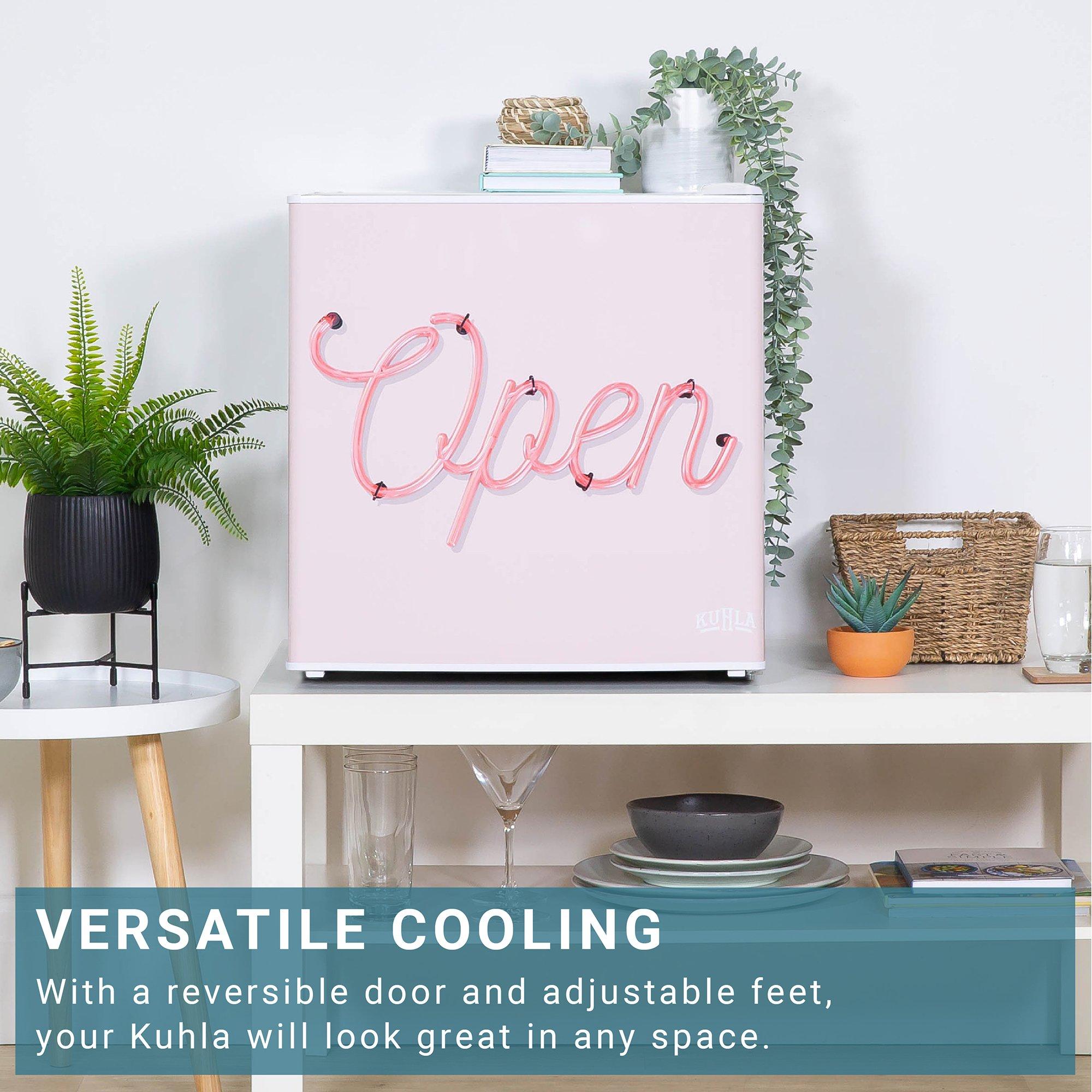 White - KUHLA - KTTF0E6W-1025 Pink Design 45L Table Top Fridge - 5
