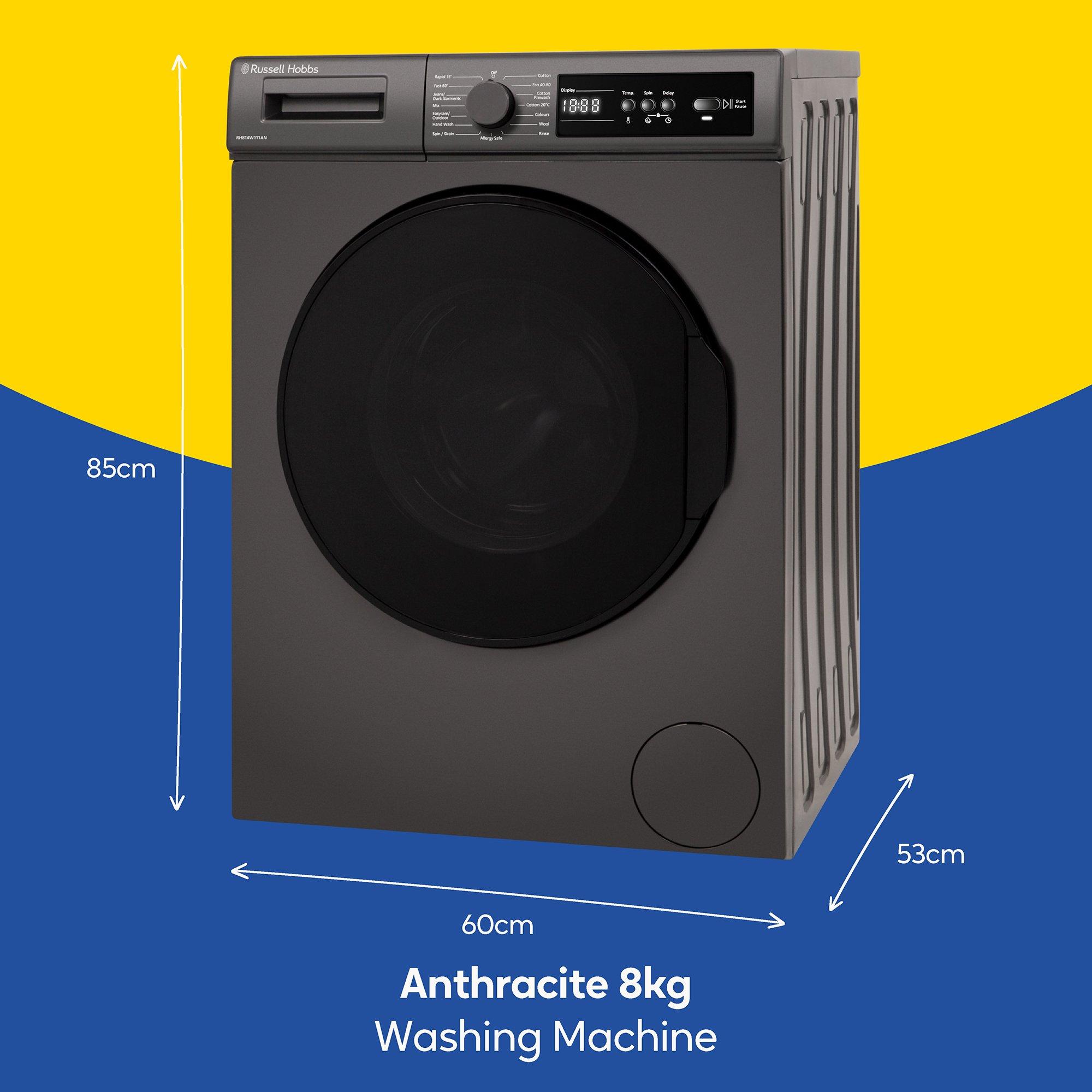Anthracite - Russell Hobbs - RH814W111AN 11 Series 8kg Washing Machine 1400rpm - 2