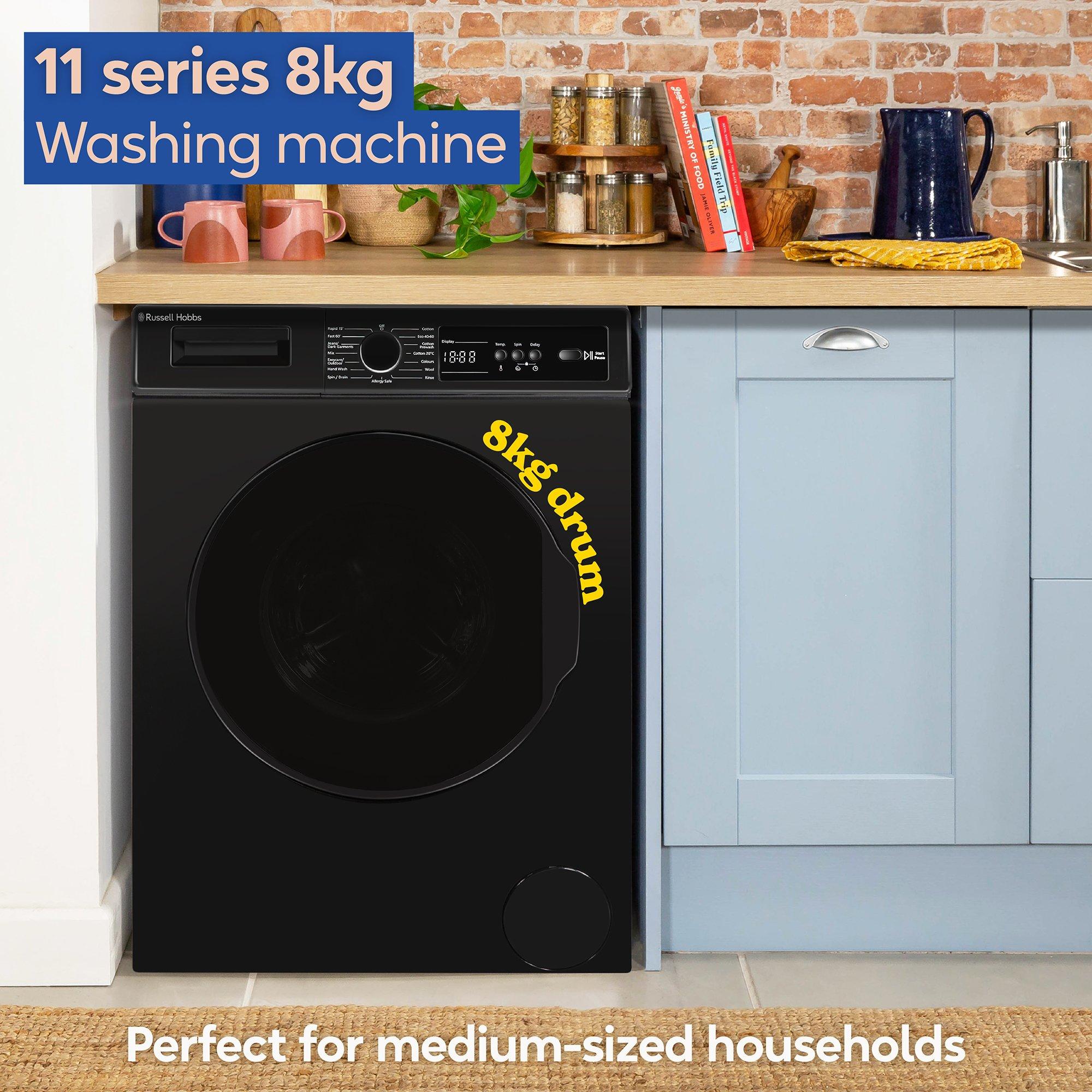Black - Russell Hobbs - RH814W111B 11 Series 8kg Washing Machine in Black - 4