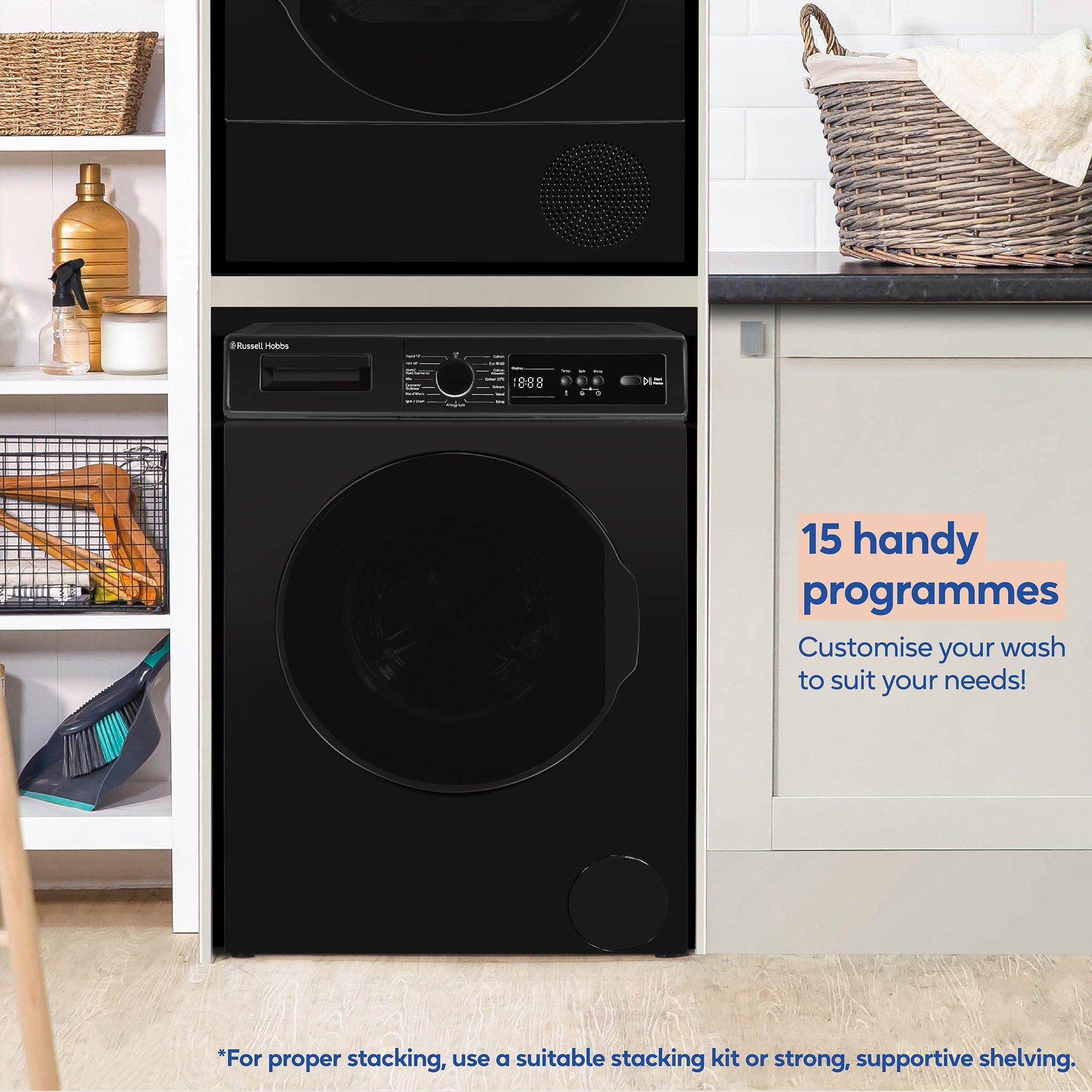 Black - Russell Hobbs - RH814W111B 11 Series 8kg Washing Machine in Black - 5