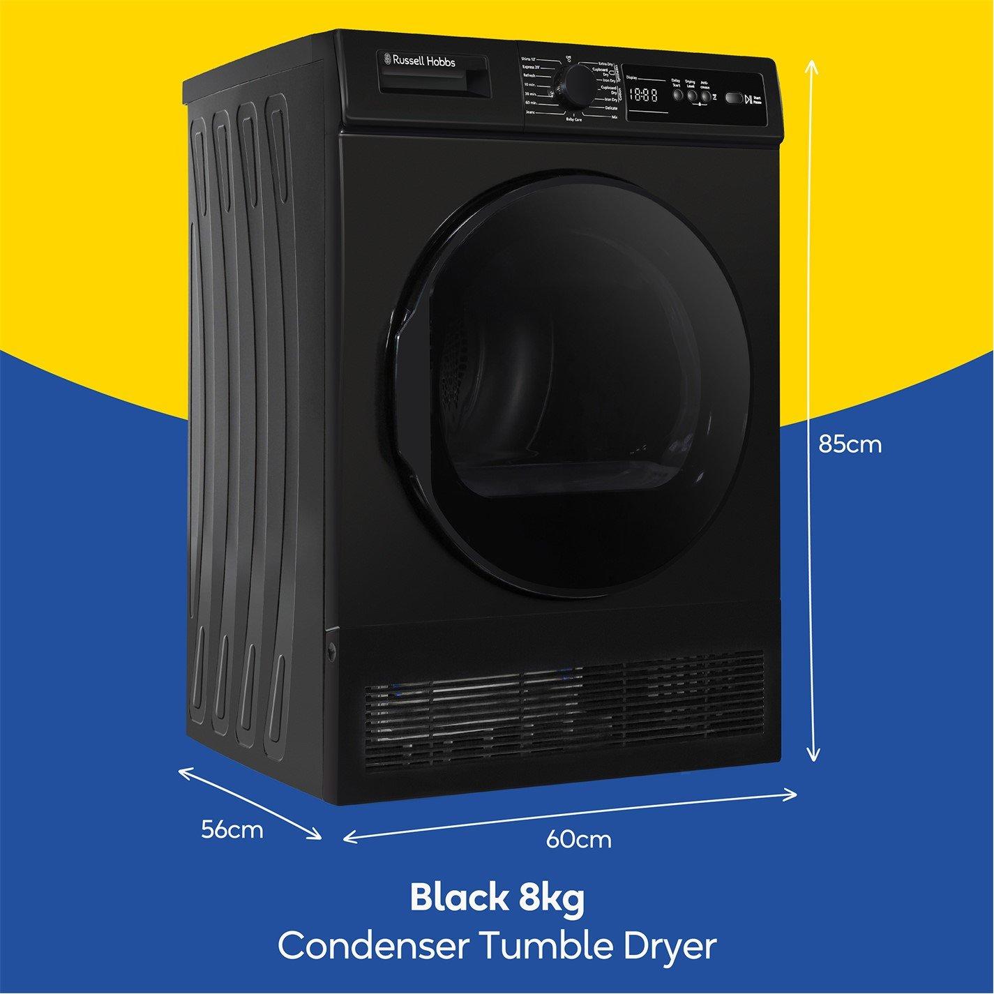 Black - Russell Hobbs - RH8CTD111B 11 Series 8kg Condenser Dryer in Black - 2