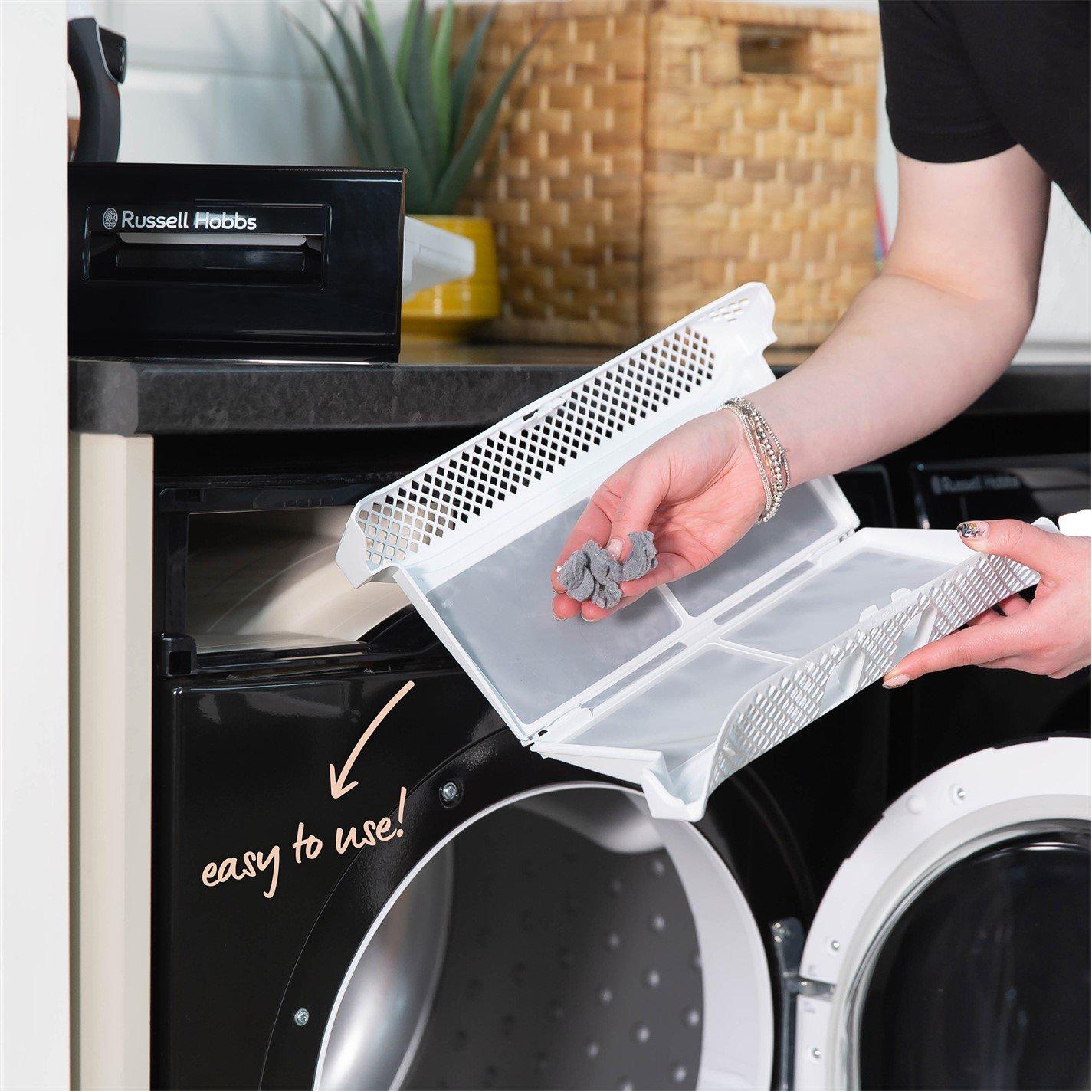 Black - Russell Hobbs - RH8CTD111B 11 Series 8kg Condenser Dryer in Black - 7