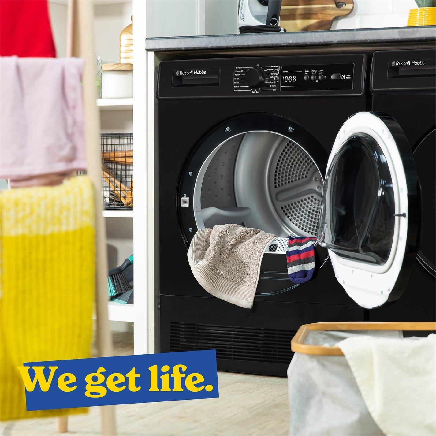 Black - Russell Hobbs - RH8CTD111B 11 Series 8kg Condenser Dryer in Black - 9