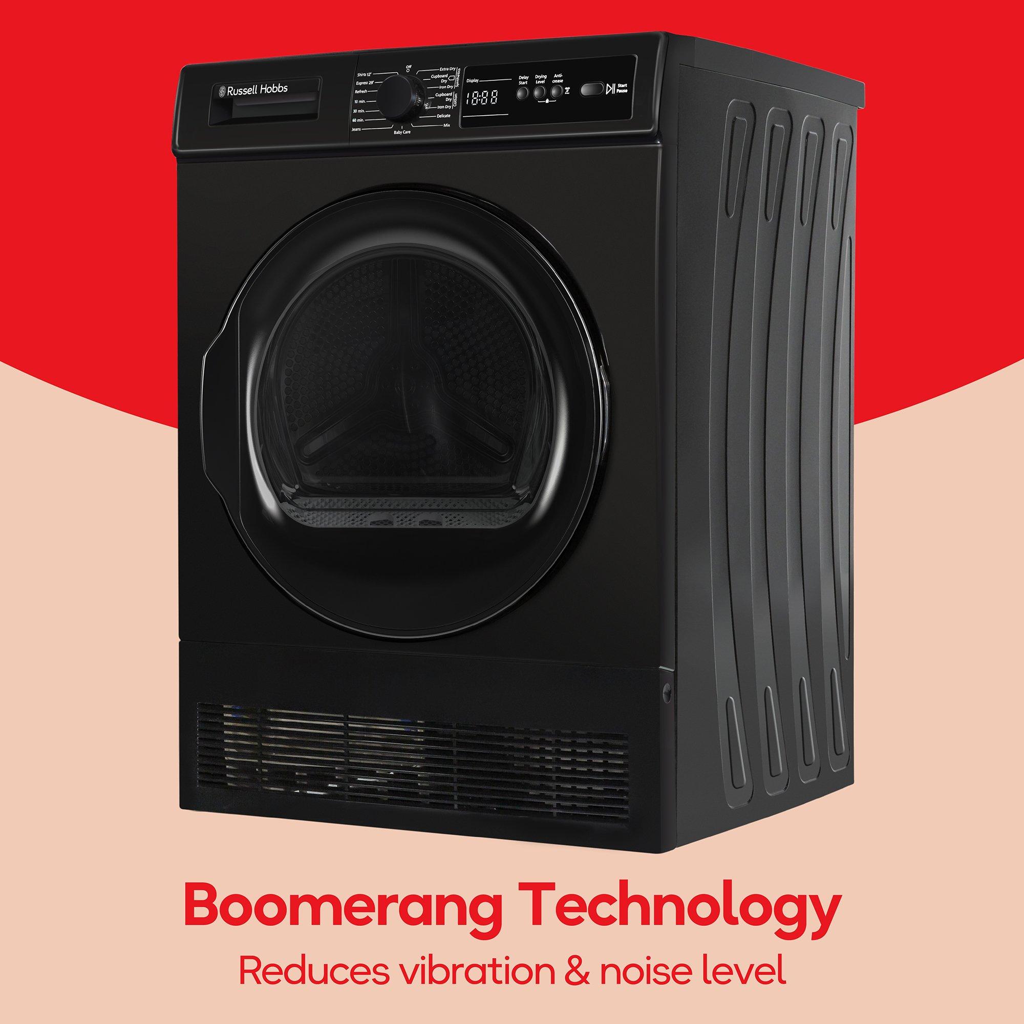 Black - Russell Hobbs - RH8CTD111B 11 Series 8kg Condenser Dryer in Black - 10