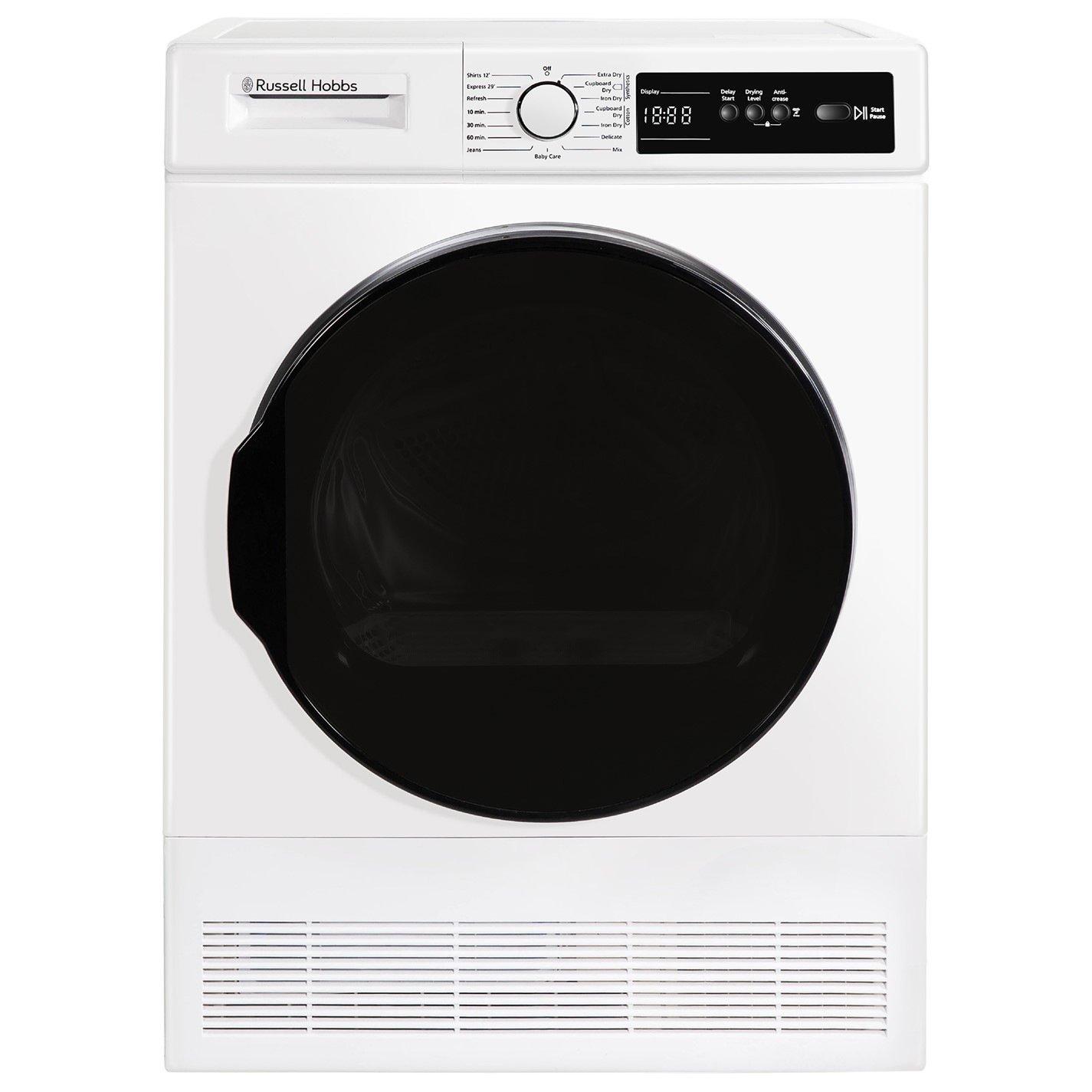 White - Russell Hobbs - RH8CTD111W 11 Series 8kg Condenser Dryer in White - 1