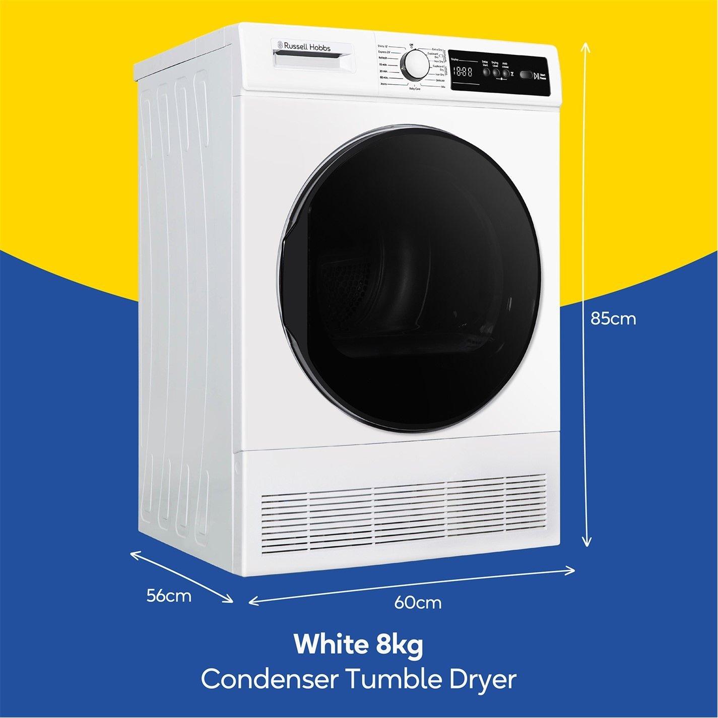 White - Russell Hobbs - RH8CTD111W 11 Series 8kg Condenser Dryer in White - 2