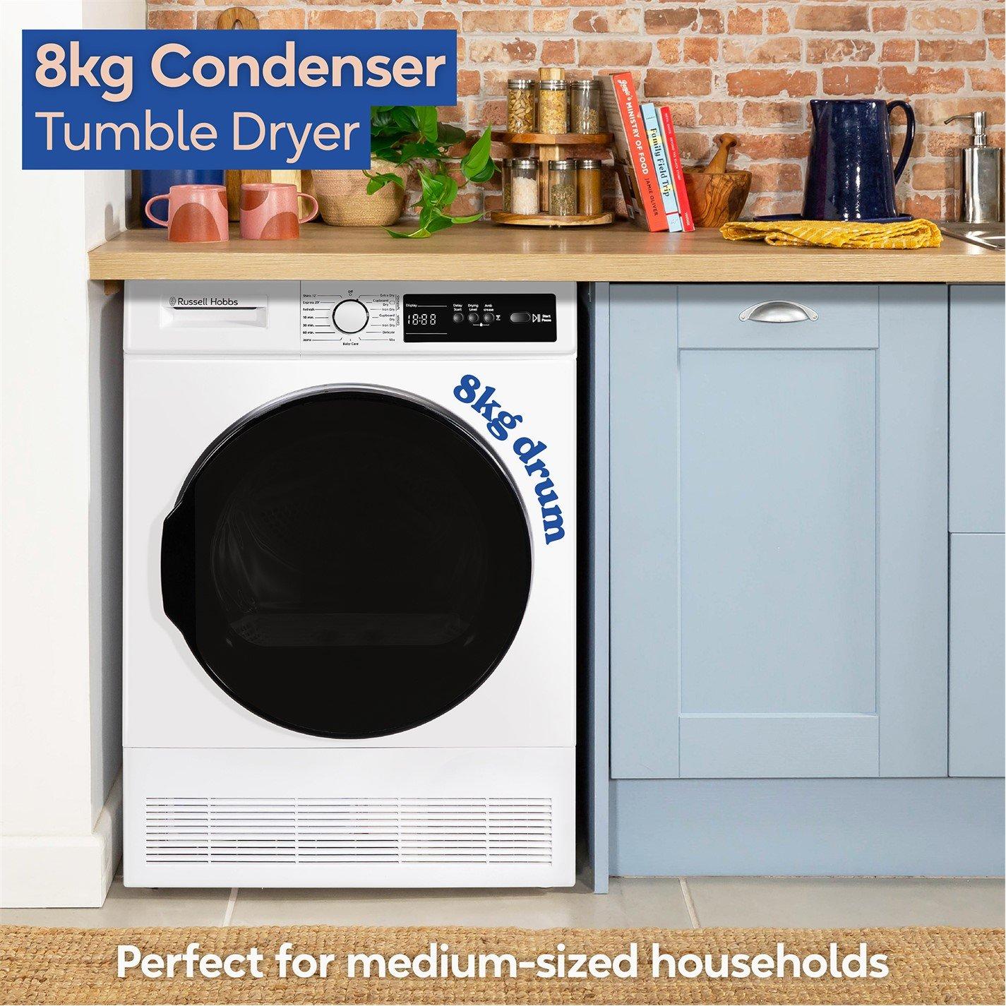 White - Russell Hobbs - RH8CTD111W 11 Series 8kg Condenser Dryer in White - 3