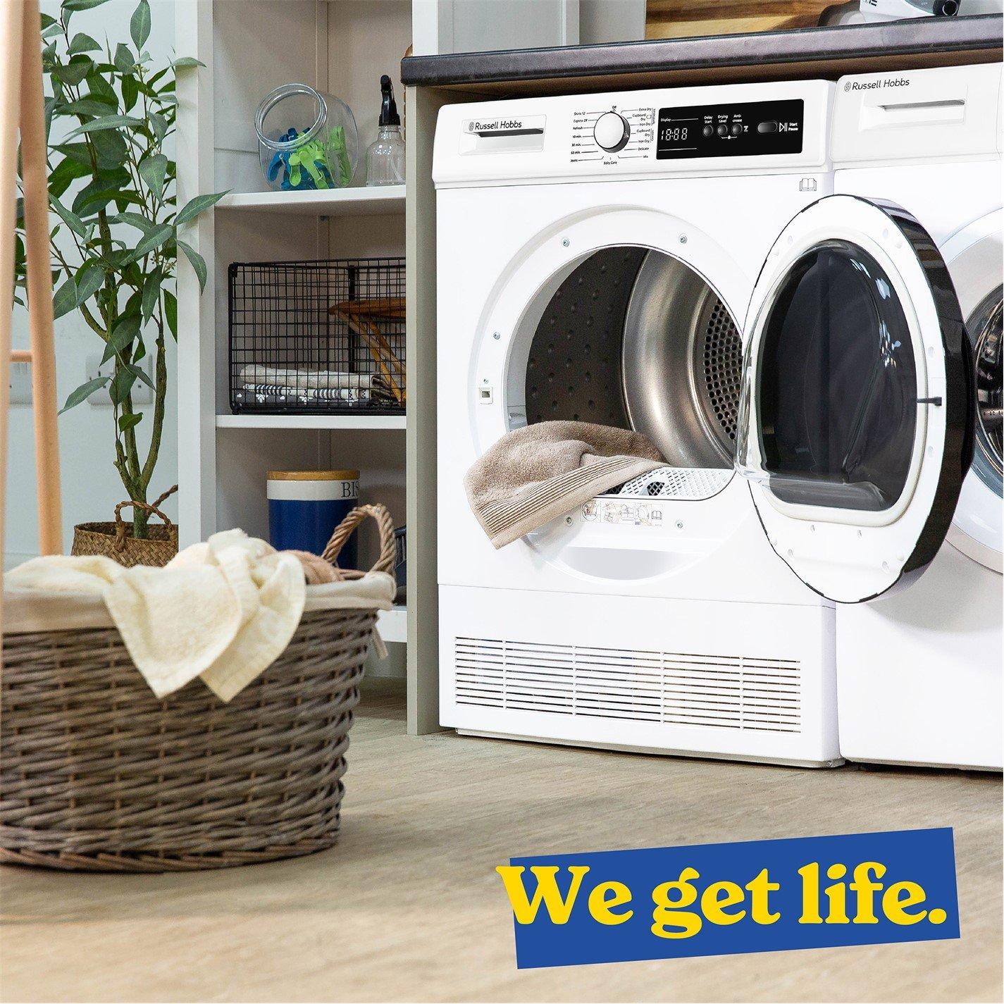 White - Russell Hobbs - RH8CTD111W 11 Series 8kg Condenser Dryer in White - 9