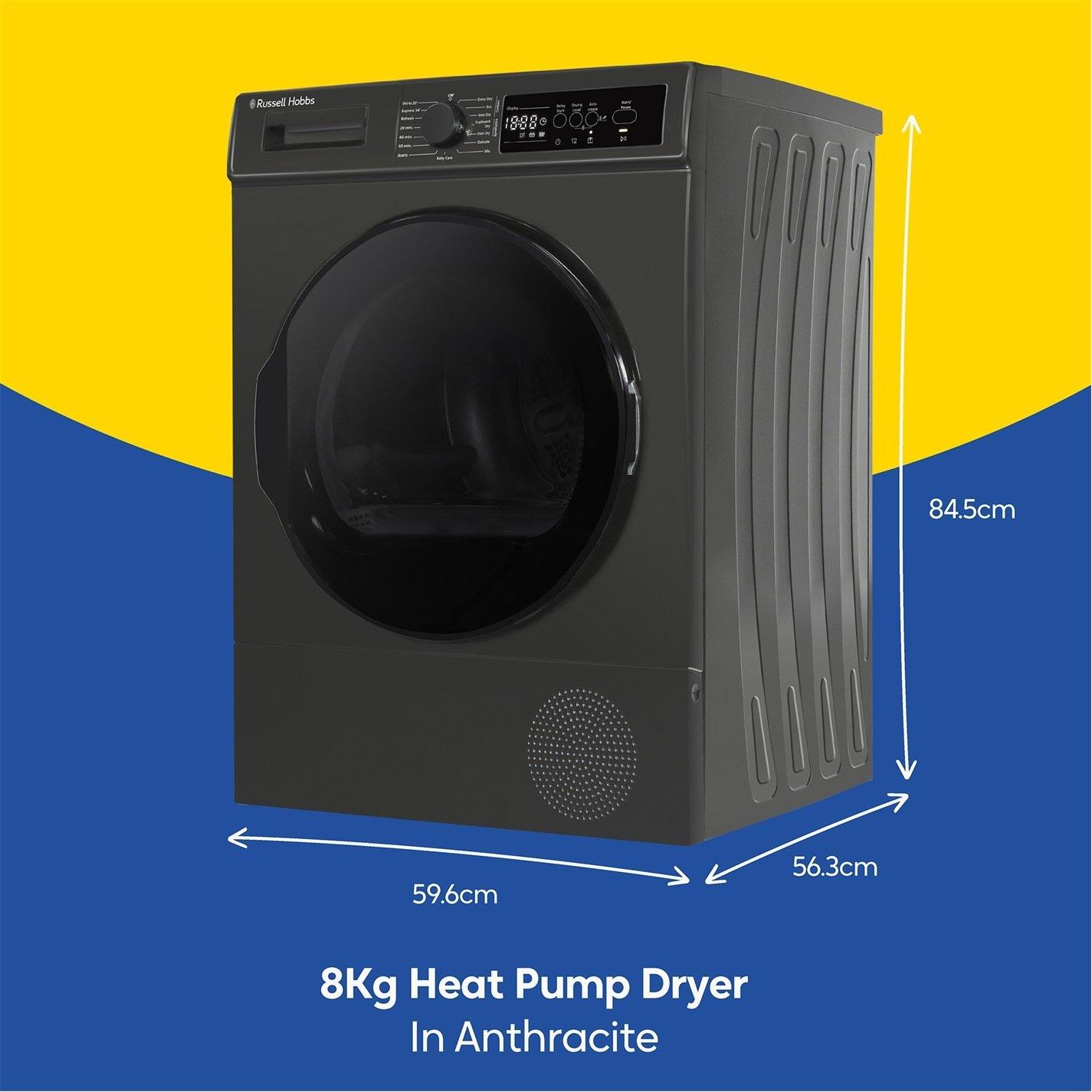Anthracite - Russell Hobbs - RH8HPTD1E12AN 8kg Heat Pump Dryer in Anthracite - 2