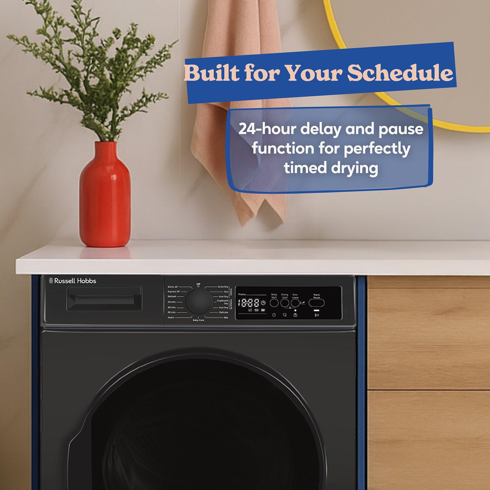 Anthracite - Russell Hobbs - RH8HPTD1E12AN 8kg Heat Pump Dryer in Anthracite - 6