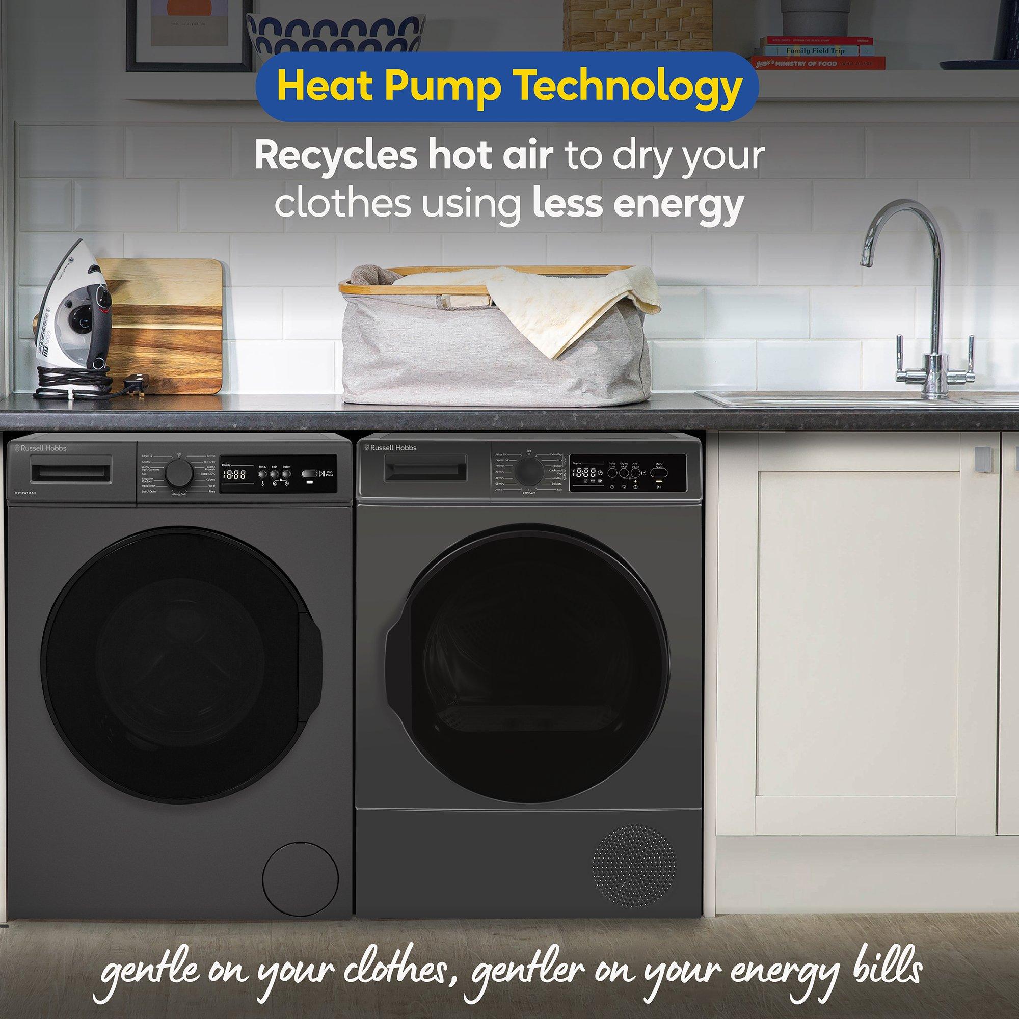 Anthracite - Russell Hobbs - RH8HPTD1E12AN 8kg Heat Pump Dryer in Anthracite - 7