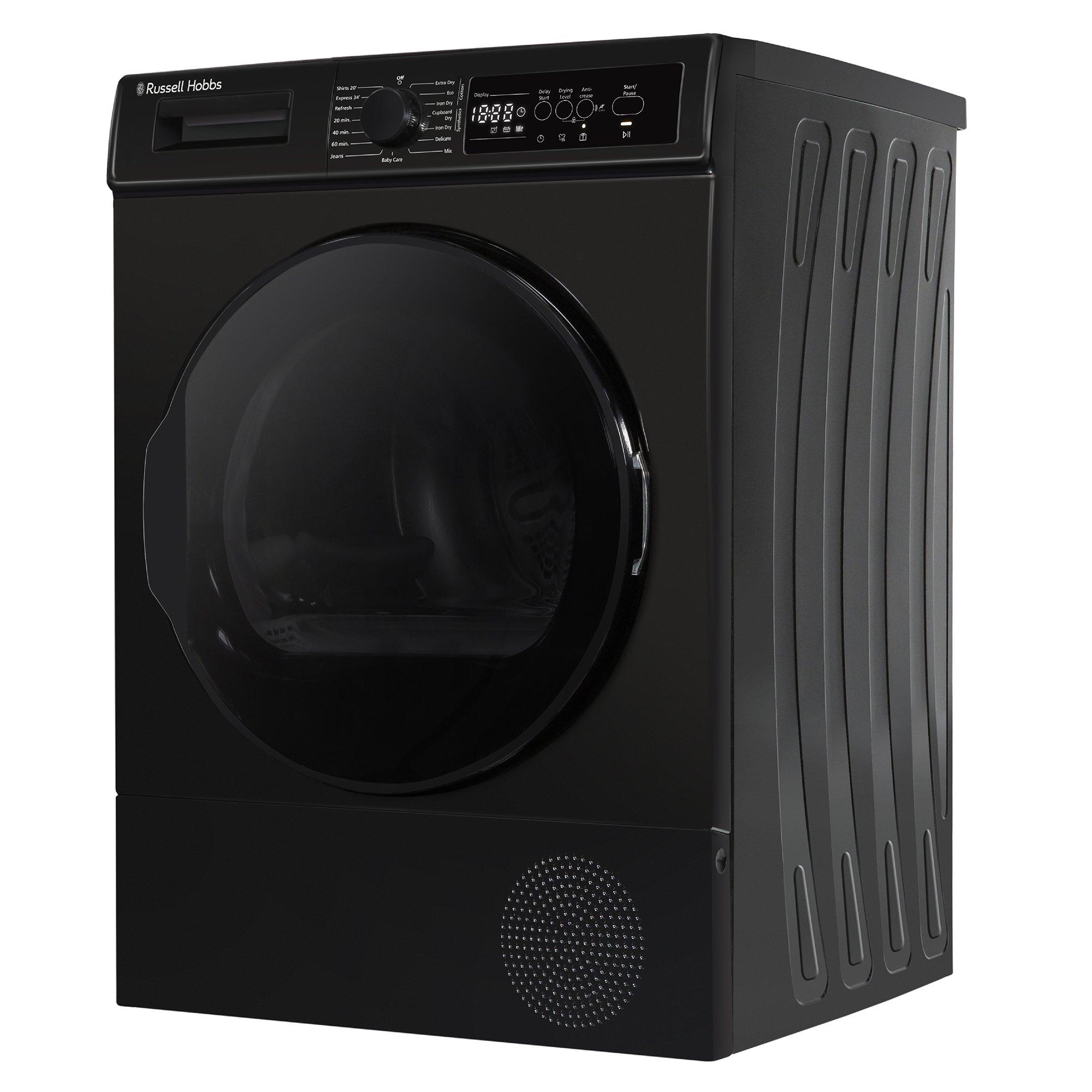 Black - Russell Hobbs - RH8HPTD1E12B 8kg Heat Pump Dryer in Black - 11