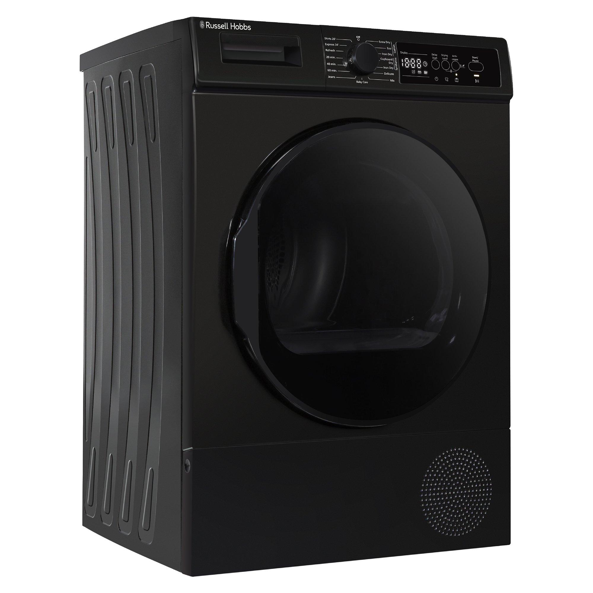 Black - Russell Hobbs - RH8HPTD1E12B 8kg Heat Pump Dryer in Black - 12