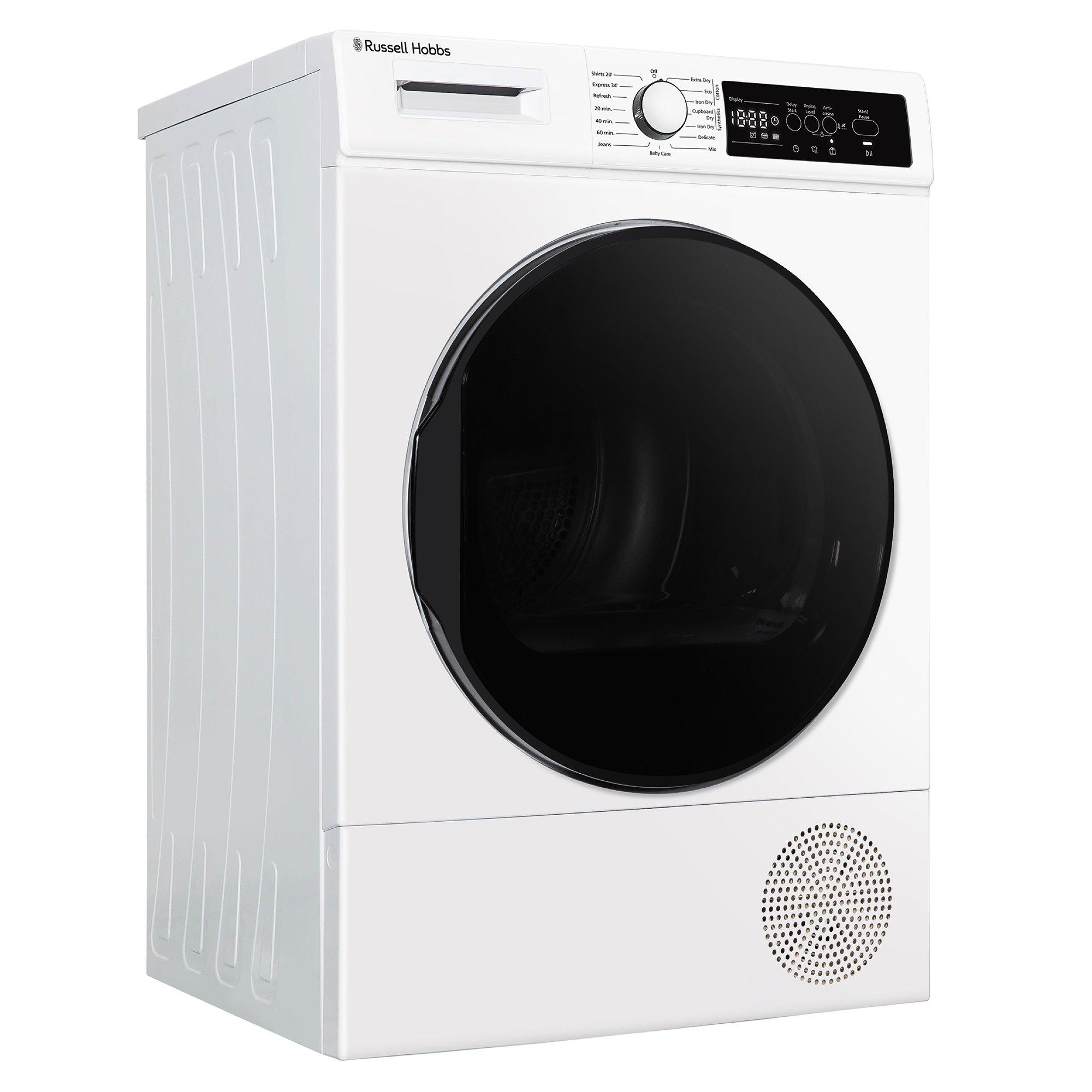 White - Russell Hobbs - RH8HPTD1E12W 8kg Heat Pump Dryer in White - 12