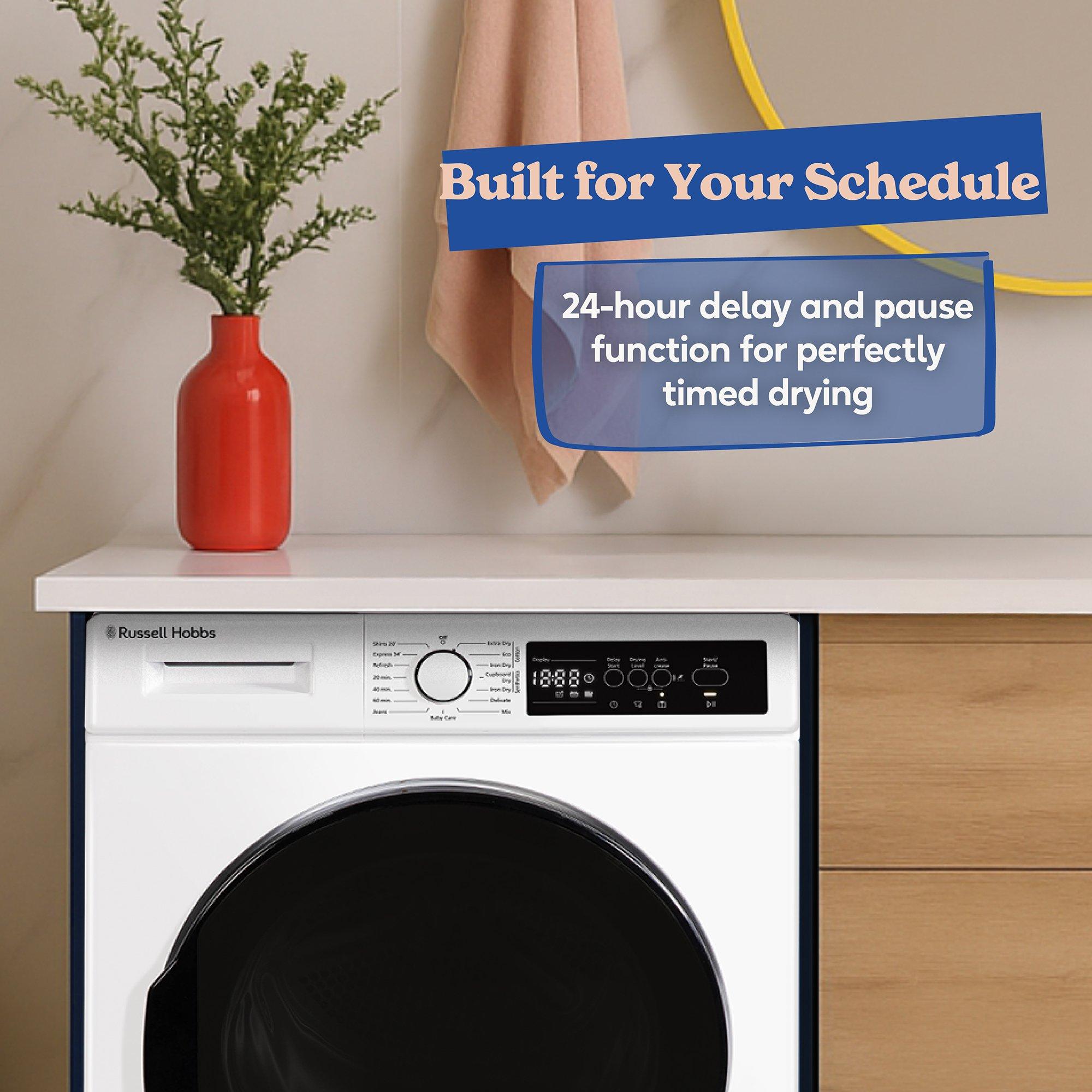 White - Russell Hobbs - RH8HPTD1E12W 8kg Heat Pump Dryer in White - 6