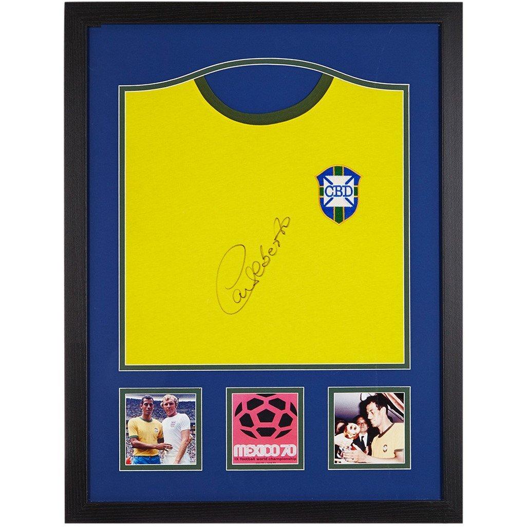 Yellow - AllStarSignings Ltd - Carlos Alberto signed retro 1970 Brazil shirt - 1