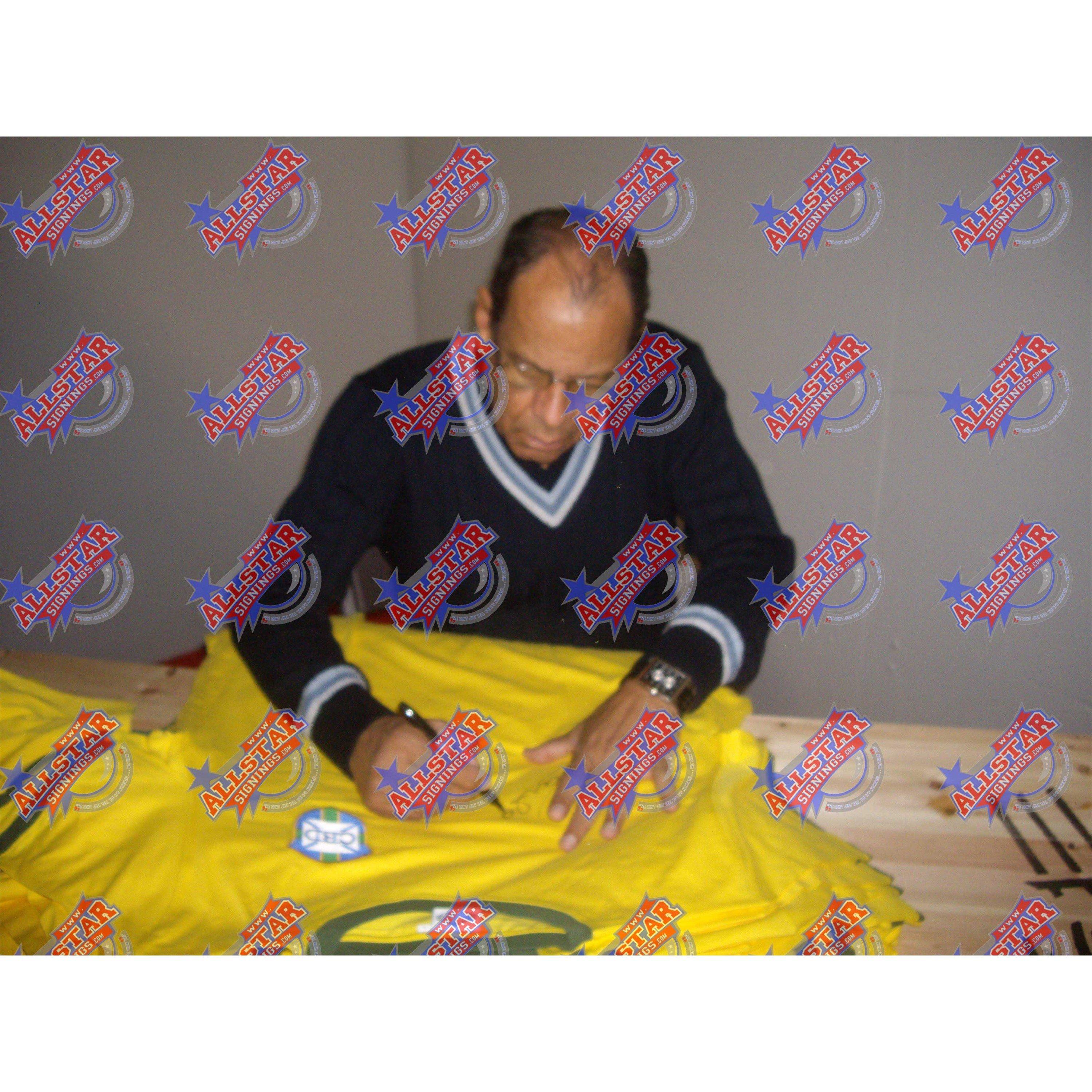 Yellow - AllStarSignings Ltd - Carlos Alberto signed retro 1970 Brazil shirt - 2