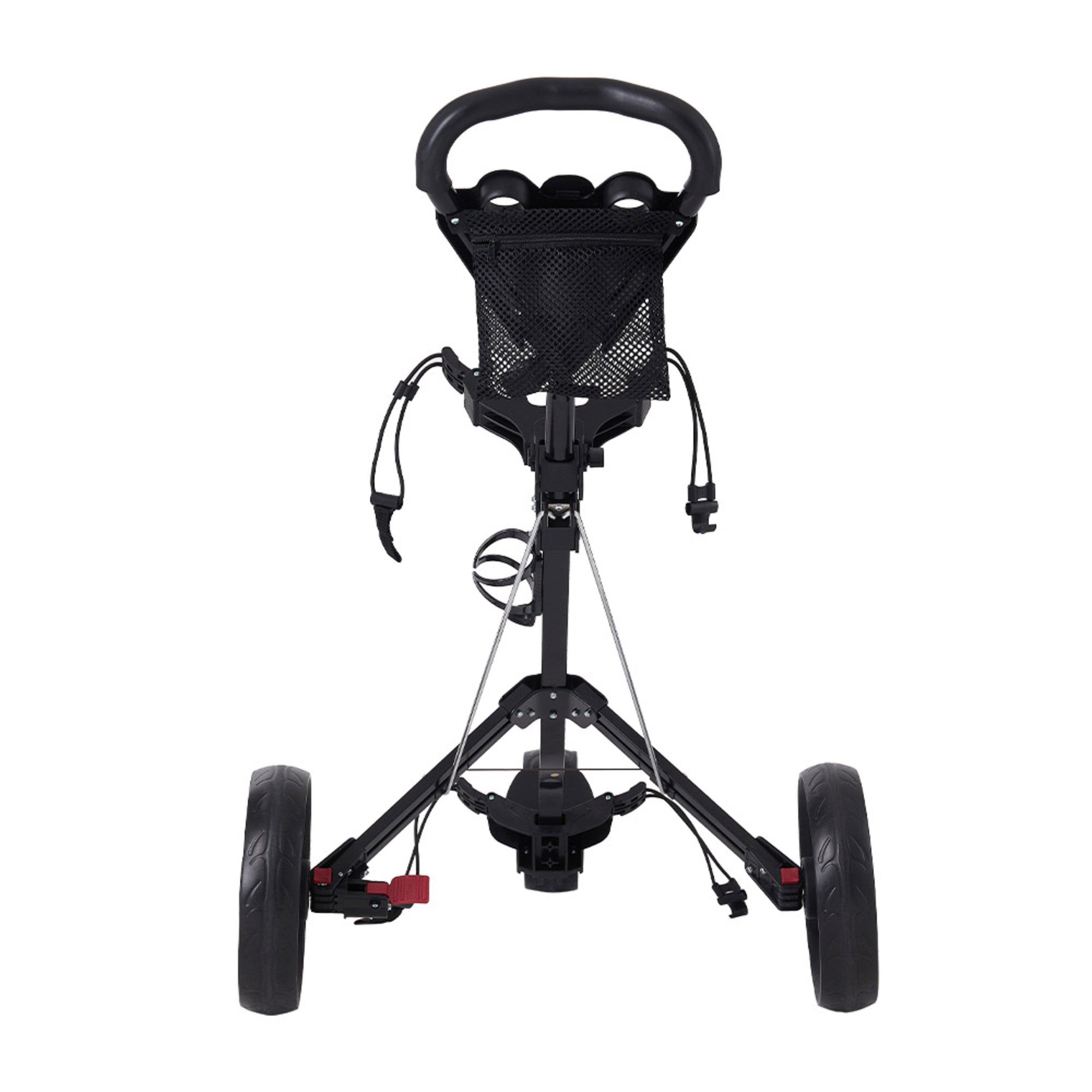 Black - LIFE IDEAS SPORT - 3 Wheel Folding Golf Push Pull Cart - 2