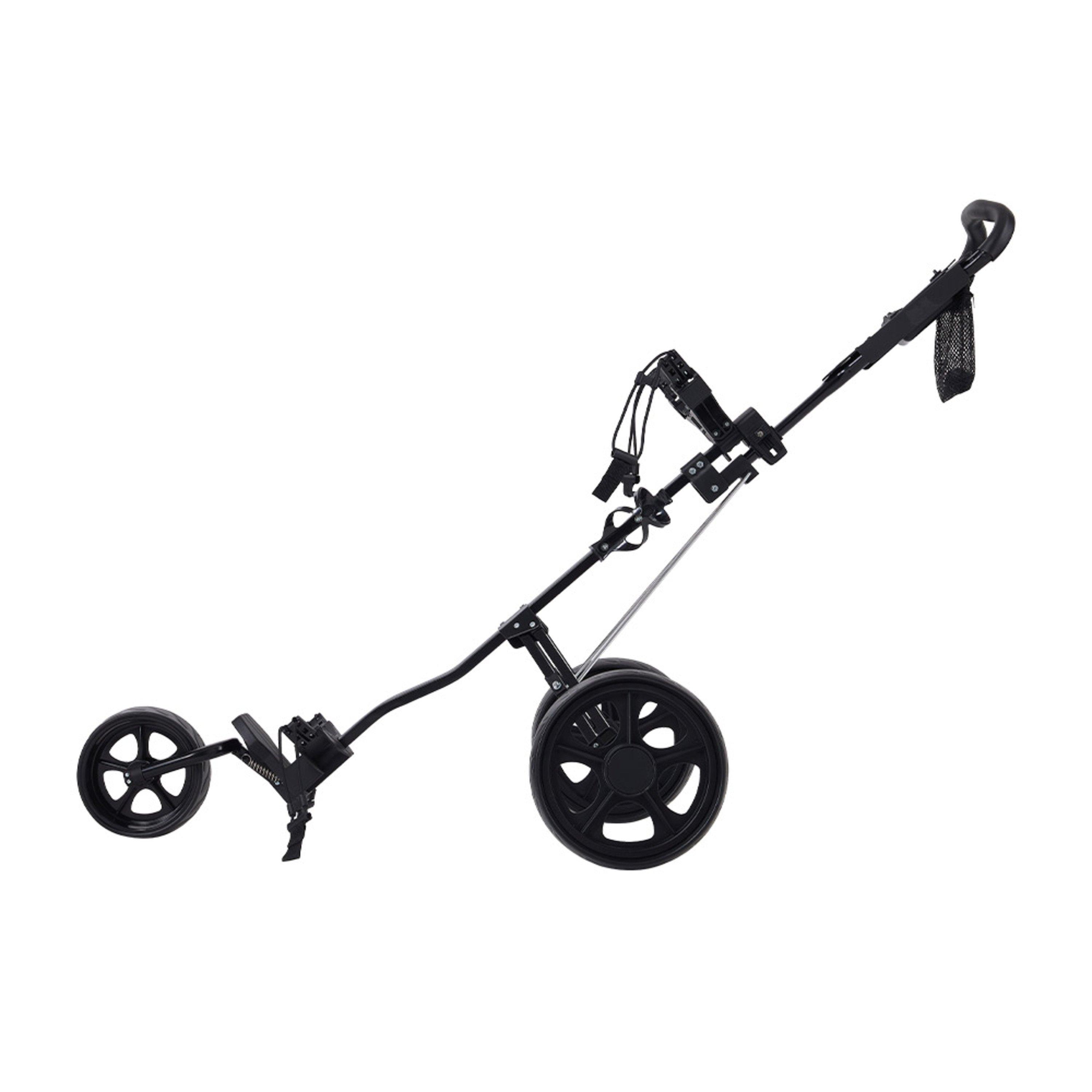 Black - LIFE IDEAS SPORT - 3 Wheel Folding Golf Push Pull Cart - 3