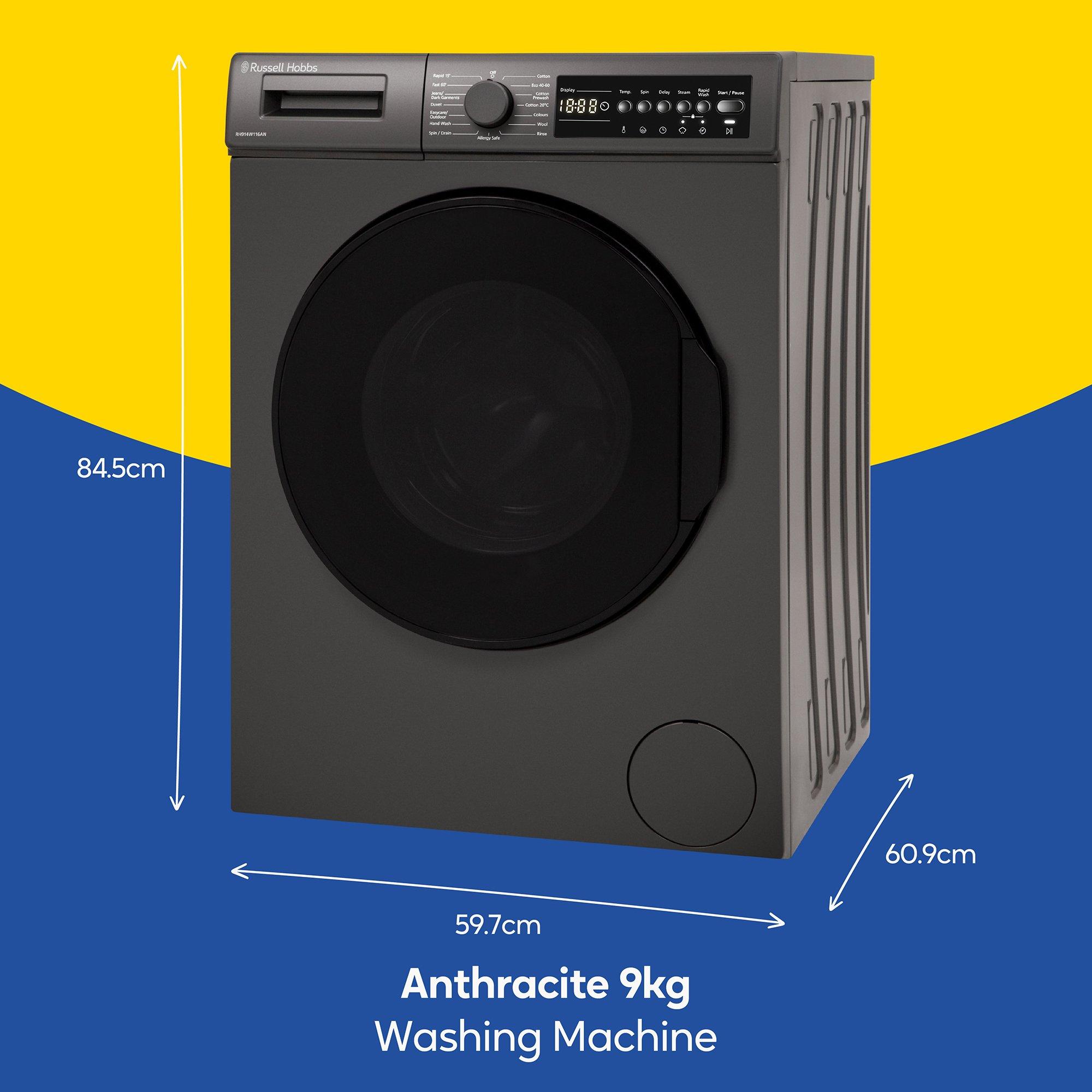 Anthracite - Russell Hobbs - RH914W116AN/01 16 Series 9kg Washing Machine - 2