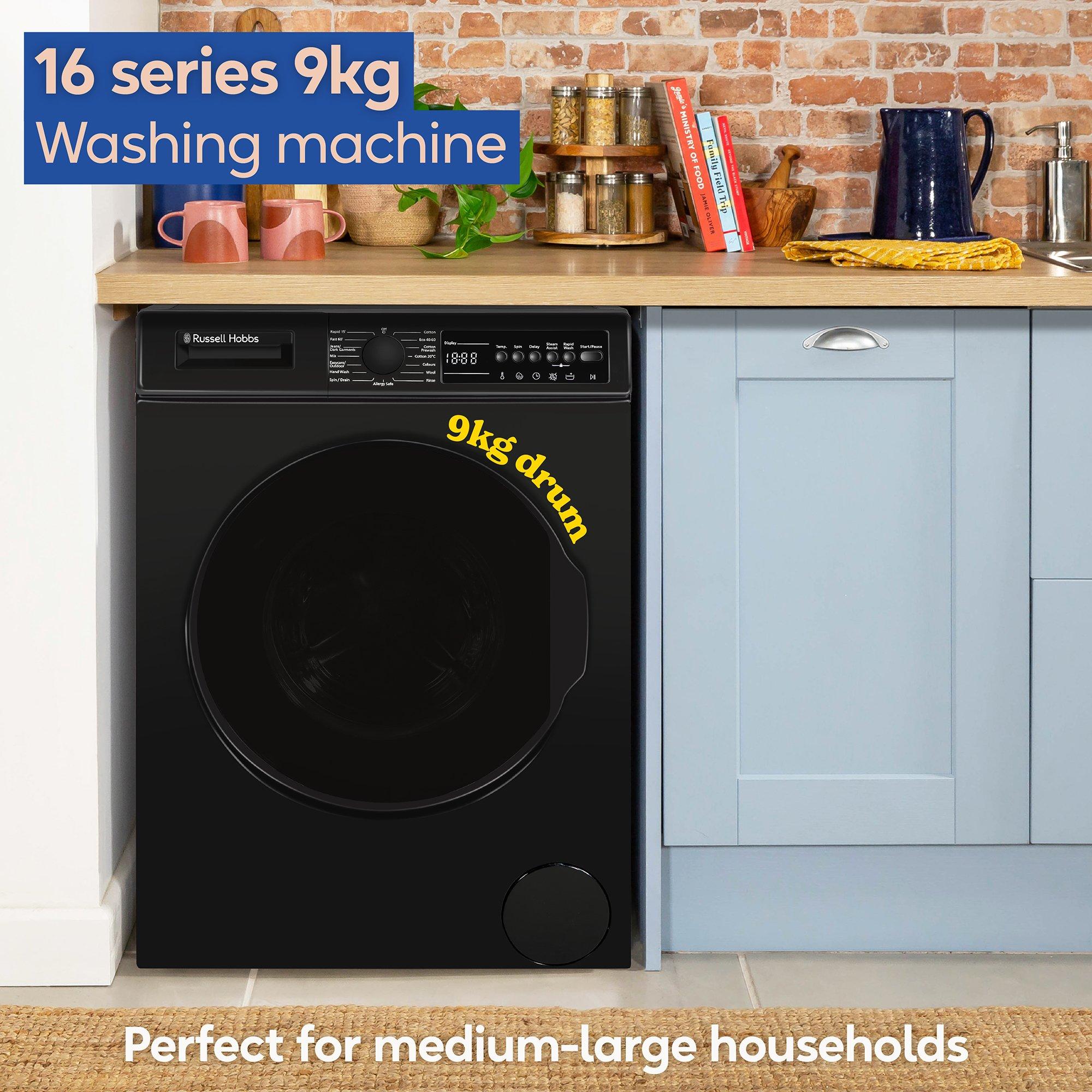 Black - Russell Hobbs - RH914W116B/01 16 Series 9kg Washing Machine - 4