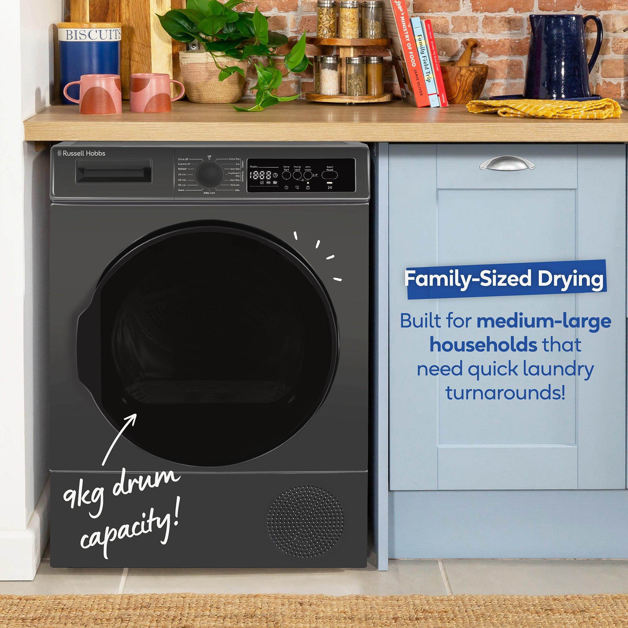 Anthracite - Russell Hobbs - RH9HPTD1E12AN 9kg Heat Pump Dryer in Anthracite - 4