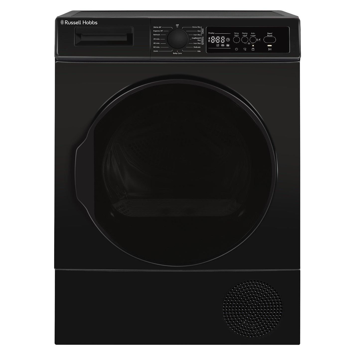 Black - Russell Hobbs - RH9HPTD1E12B 9kg Heat Pump Dryer in Black - 1