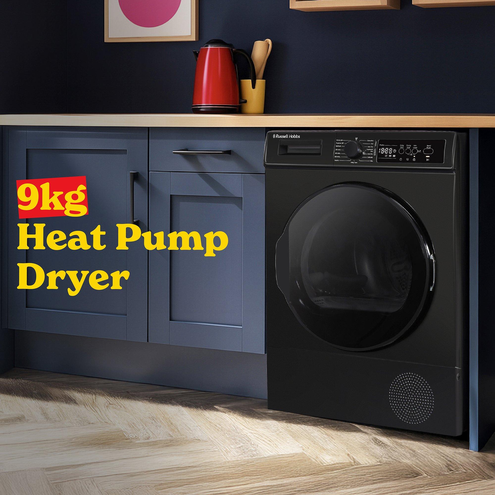 Black - Russell Hobbs - RH9HPTD1E12B 9kg Heat Pump Dryer in Black - 3