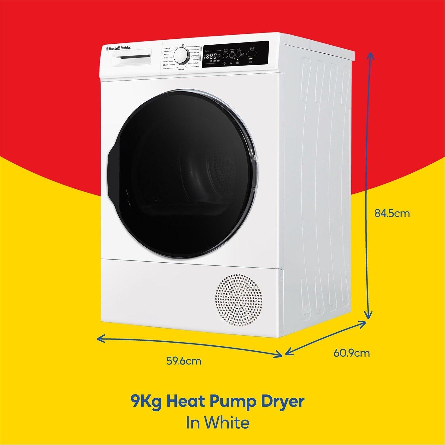 White - Russell Hobbs - RH9HPTD1E12W 9kg Heat Pump Dryer in White - 2