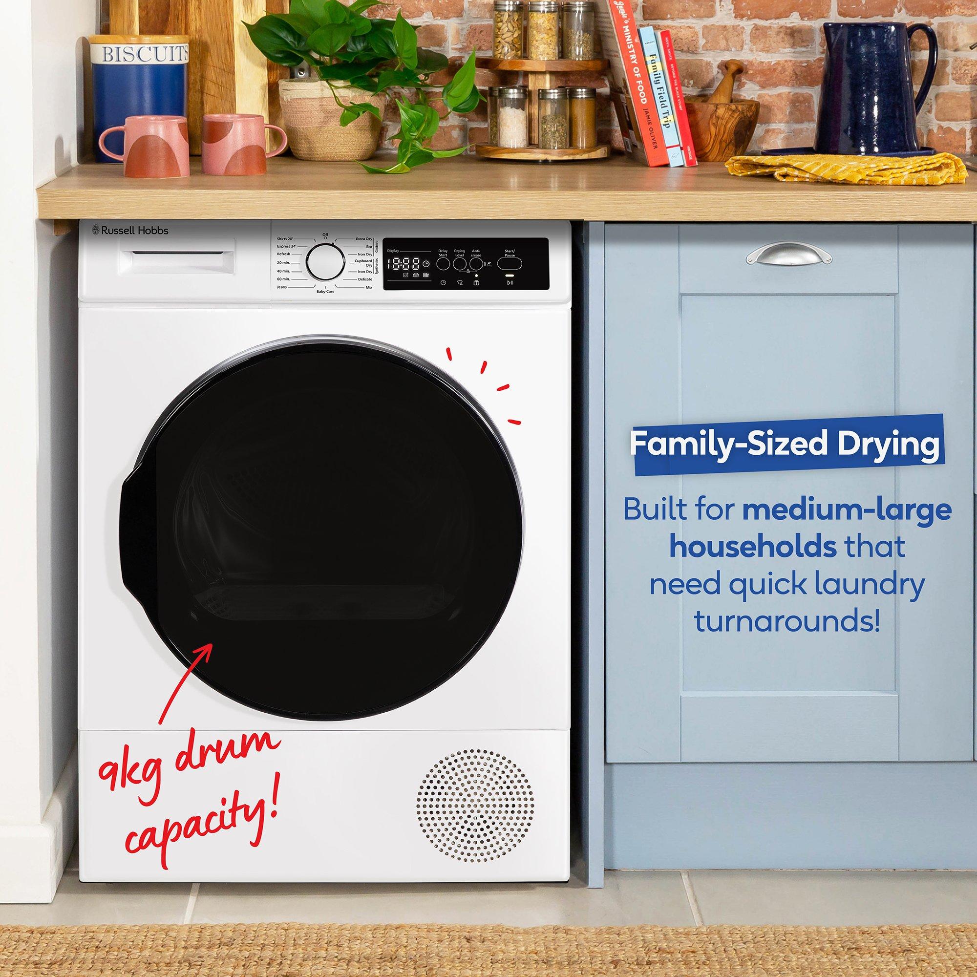 White - Russell Hobbs - RH9HPTD1E12W 9kg Heat Pump Dryer in White - 4