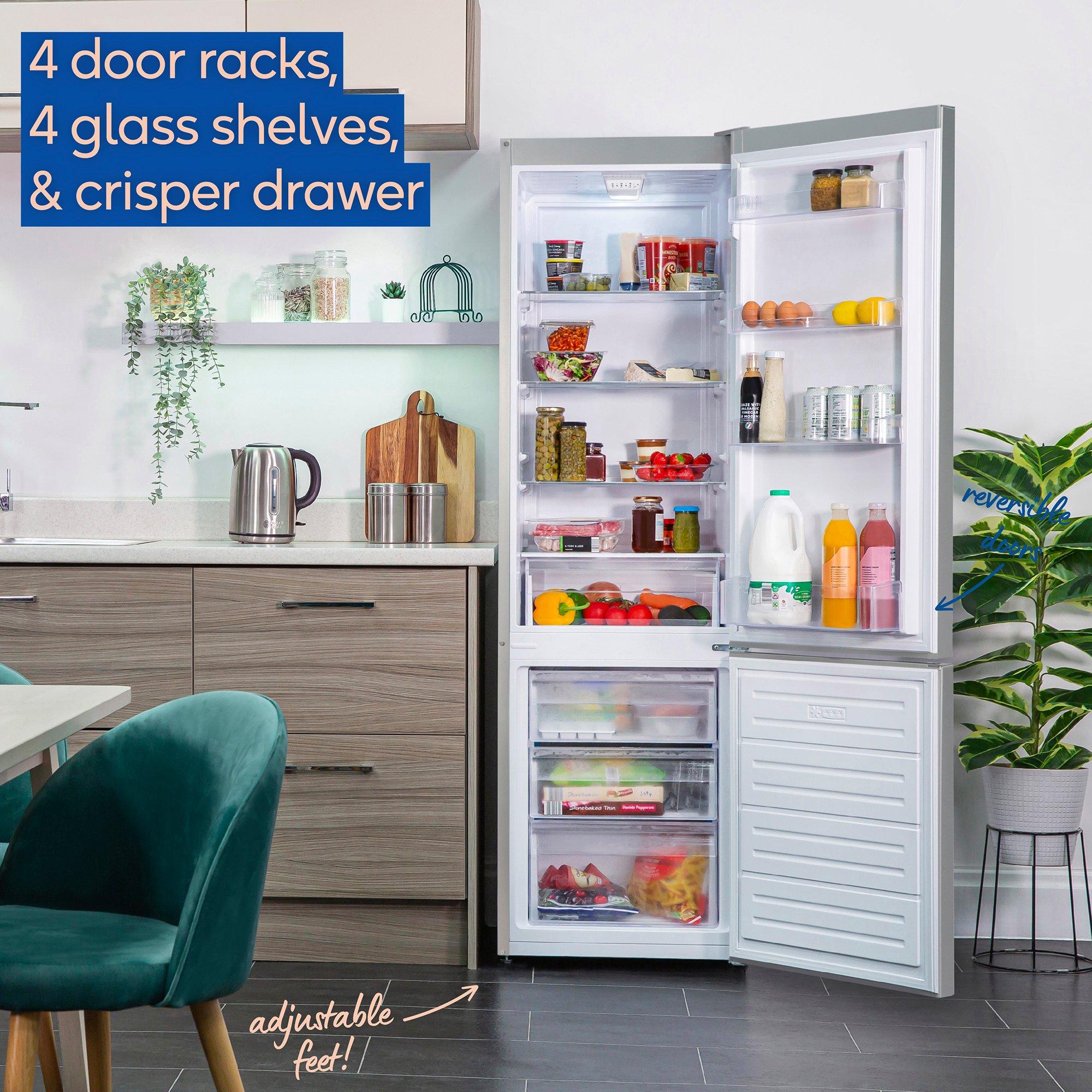 Silver - Russell Hobbs - Silver 54cm Wide Frost Free Fridge Freezer - 4