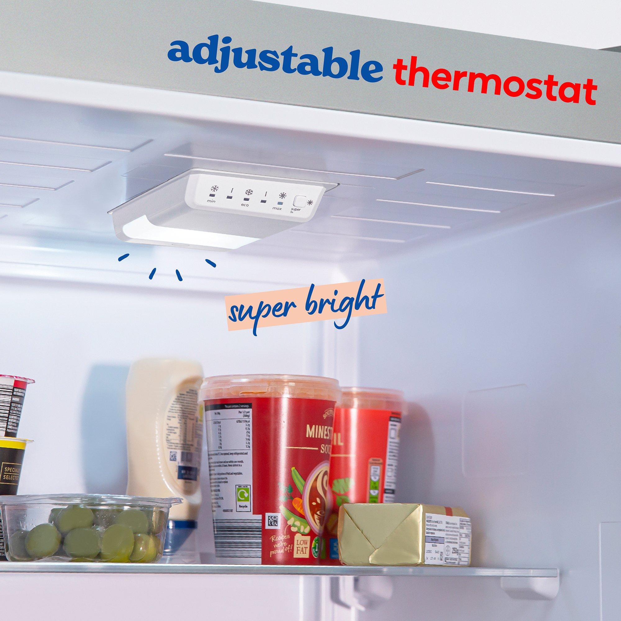 Silver - Russell Hobbs - Silver 54cm Wide Frost Free Fridge Freezer - 6