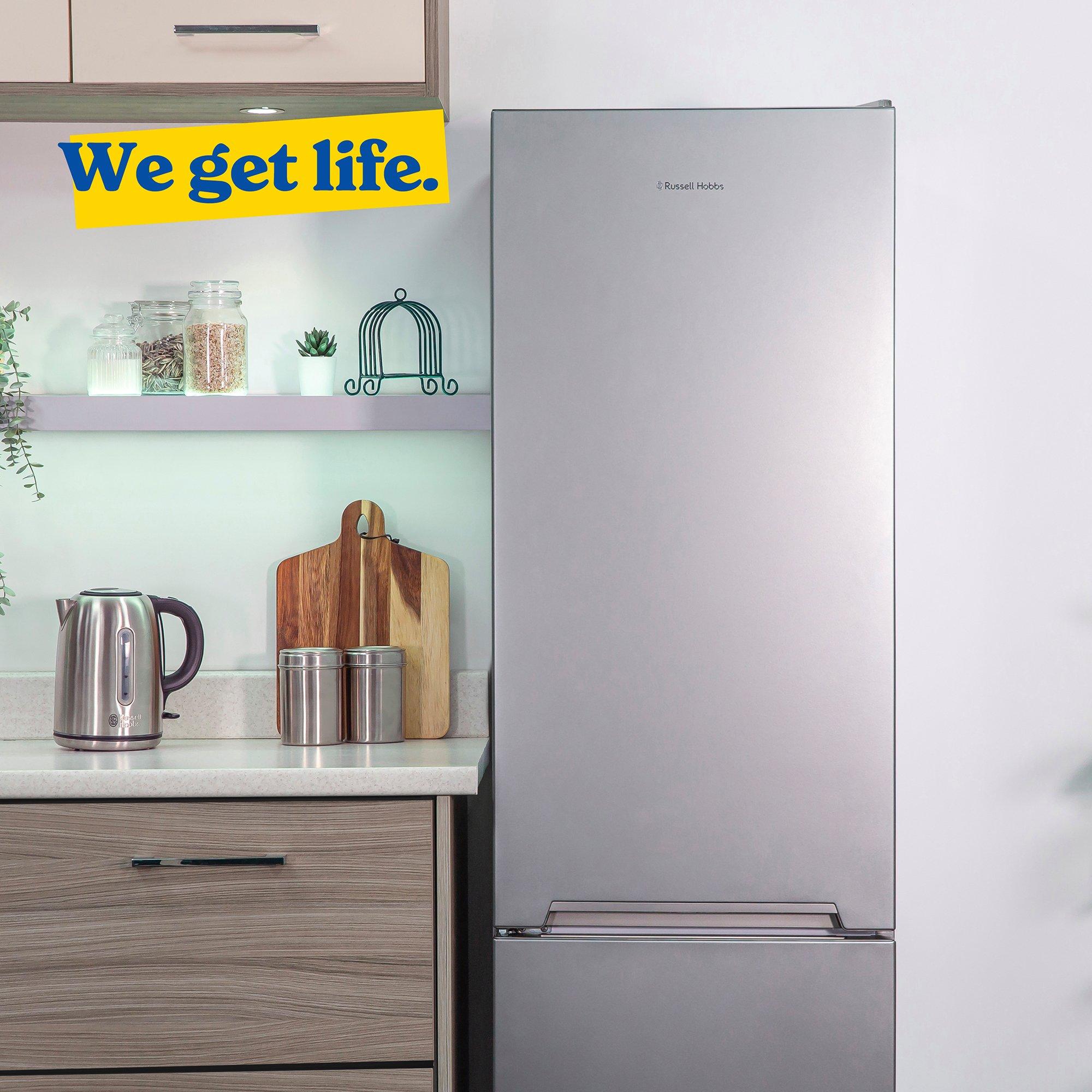 Silver - Russell Hobbs - Silver 54cm Wide Frost Free Fridge Freezer - 7