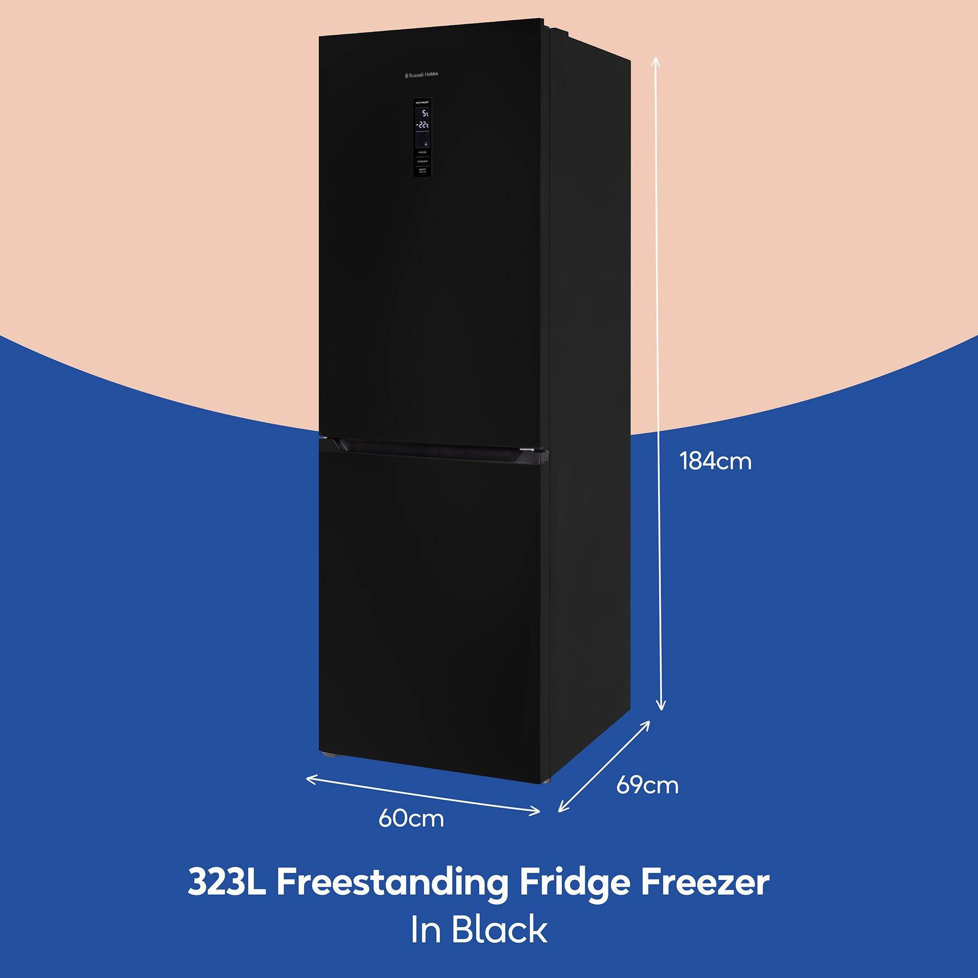 Black - Russell Hobbs - RH184FF602C1B Total No Frost Fridge Freezer Black - 2