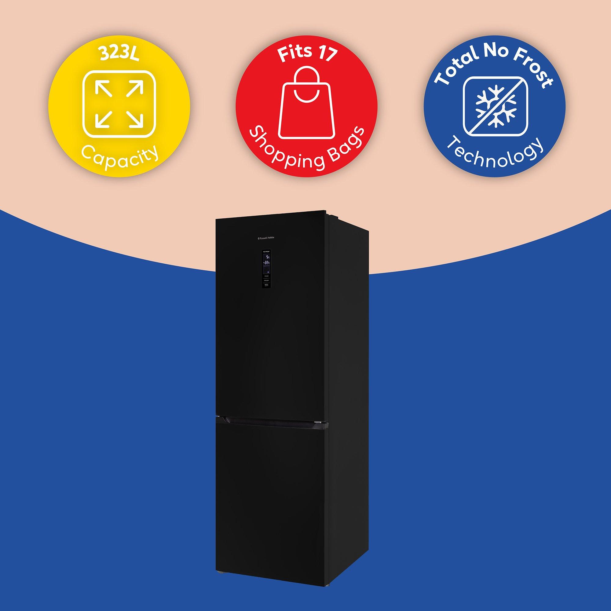 Black - Russell Hobbs - RH184FF602C1B Total No Frost Fridge Freezer Black - 9