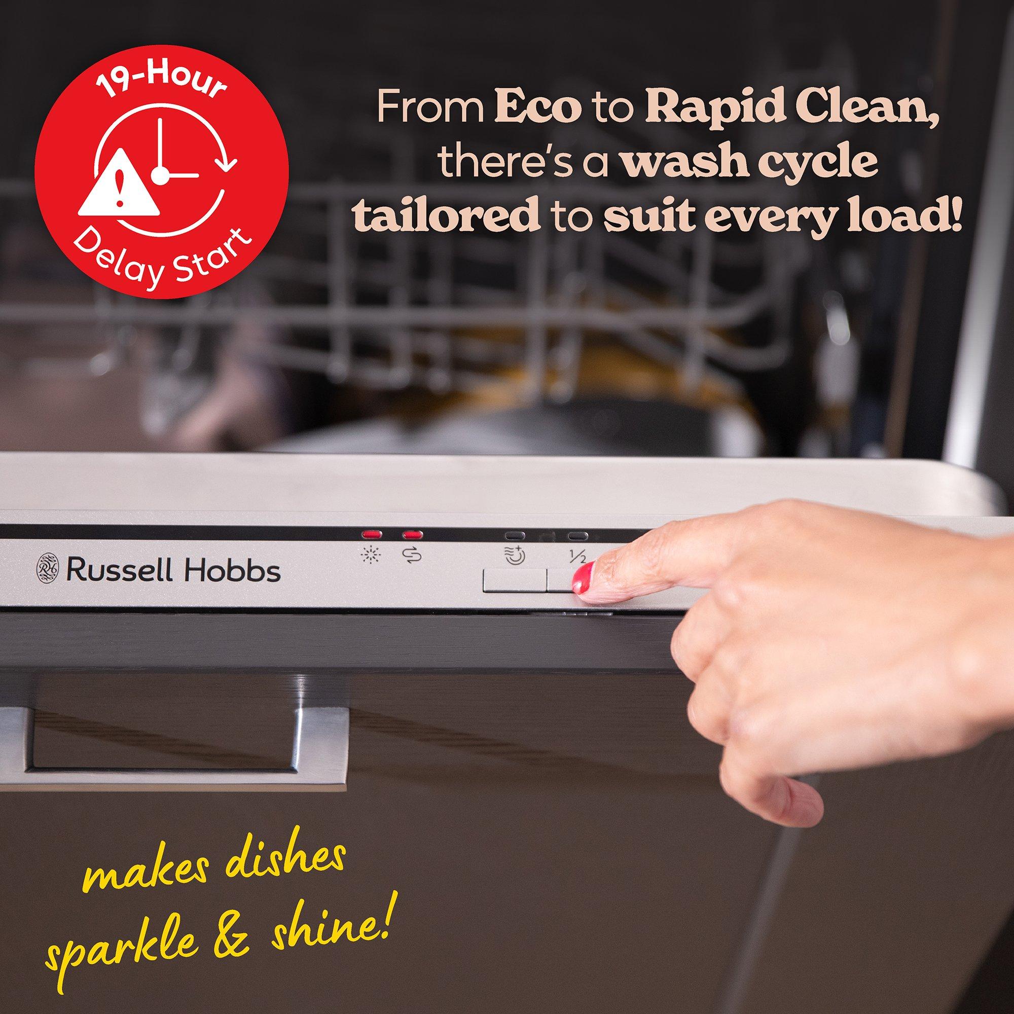 Grey - Russell Hobbs - RH60BIDW00E1 Built-In Dishwasher in Grey - 6