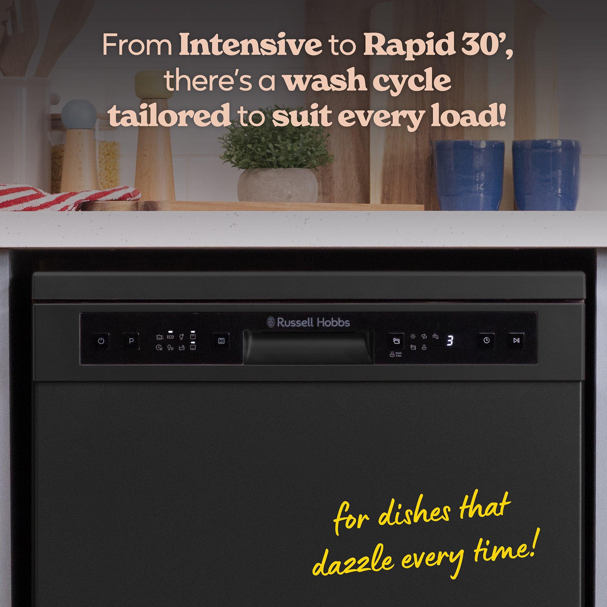 Black - Russell Hobbs - RH60DW00D2B Freestanding Dishwasher in Black - 5