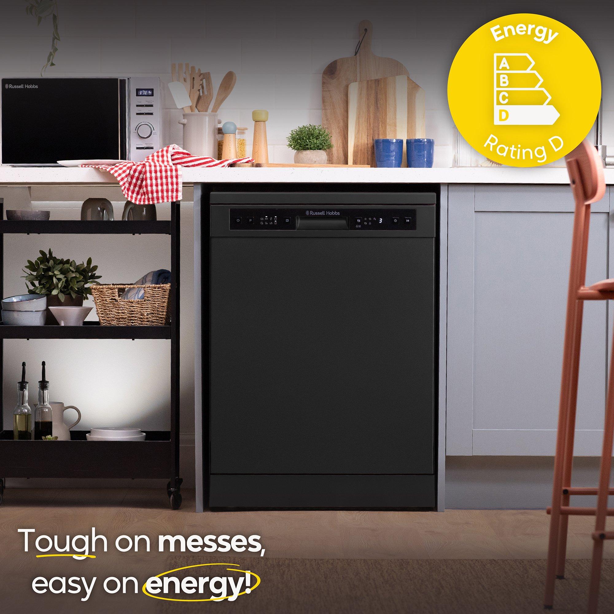 Black - Russell Hobbs - RH60DW00D2B Freestanding Dishwasher in Black - 8