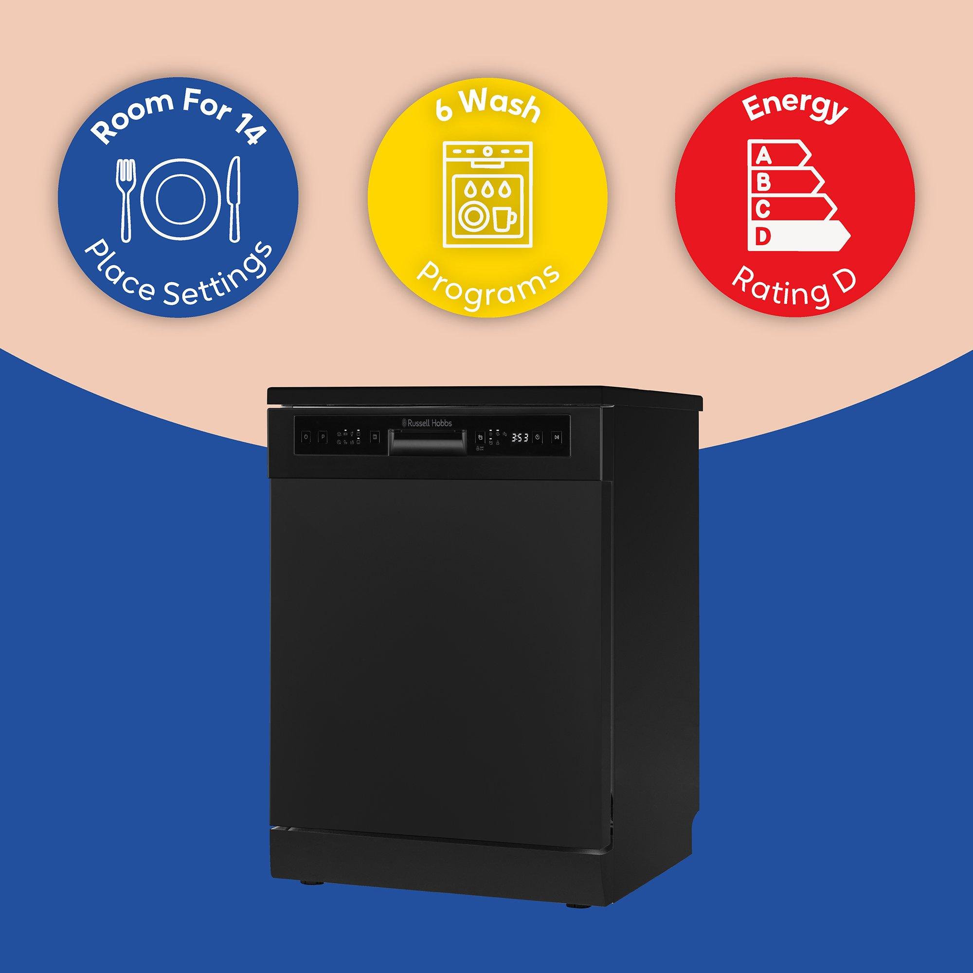 Black - Russell Hobbs - RH60DW00D2B Freestanding Dishwasher in Black - 10