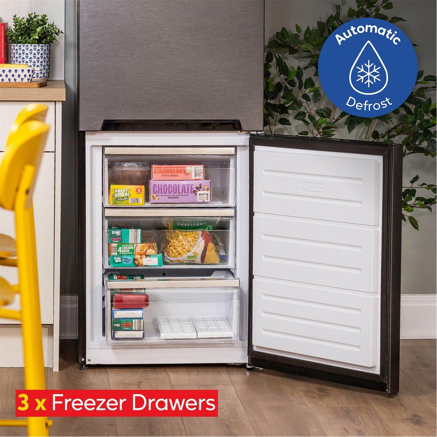 Black - Russell Hobbs - RH185FF601C1AN Total No Frost Fridge Freezer - 8