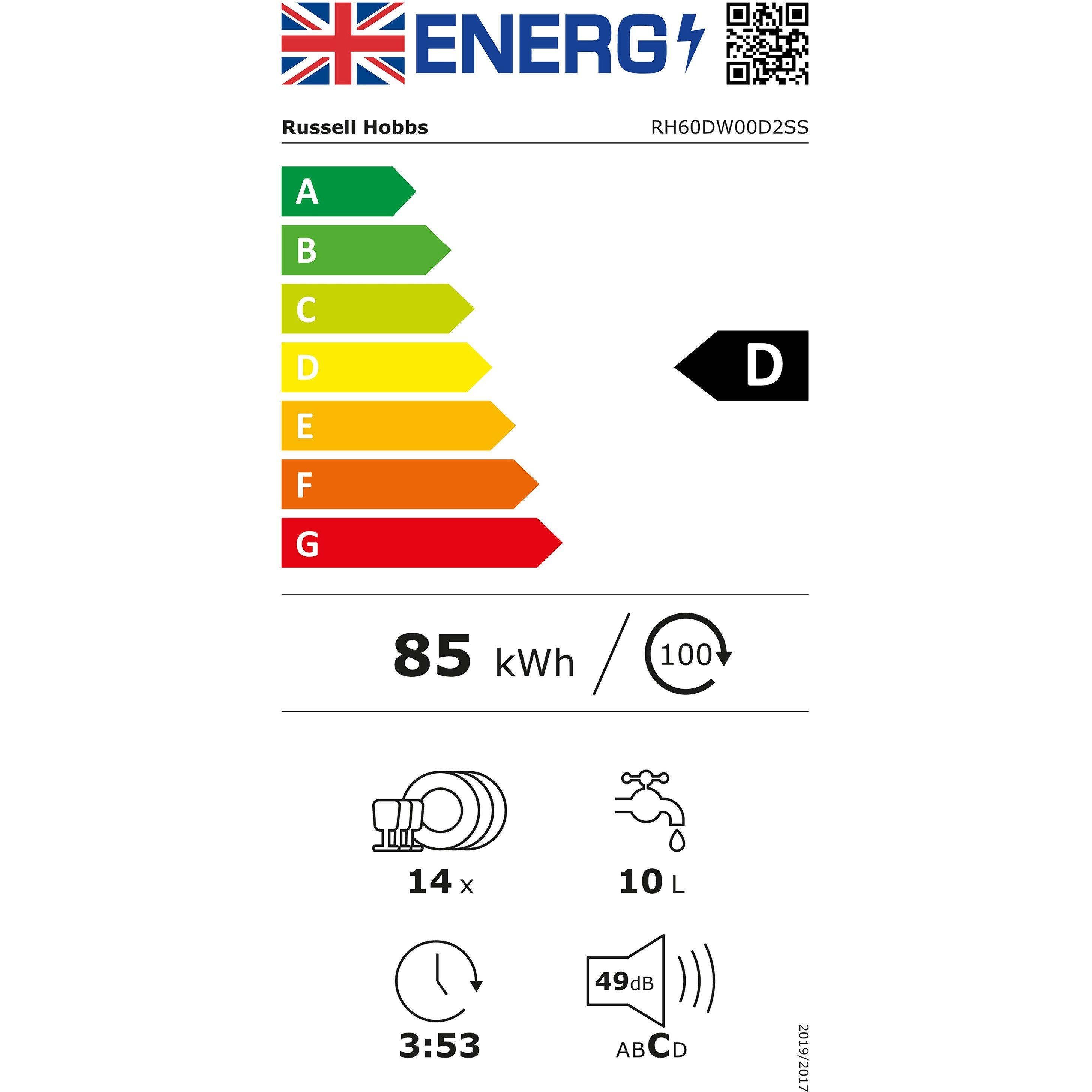 Stainless Steel - Russell Hobbs - RH60DW00D2SS Freestanding Dishwasher - 13
