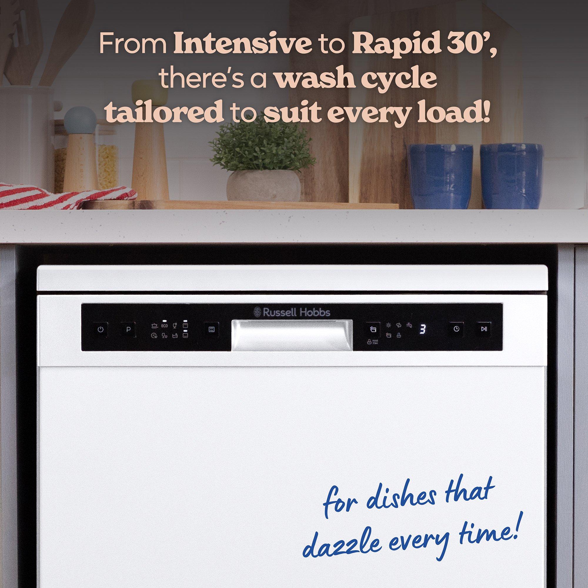 White - Russell Hobbs - RH60DW00D2W Freestanding Dishwasher in White - 5