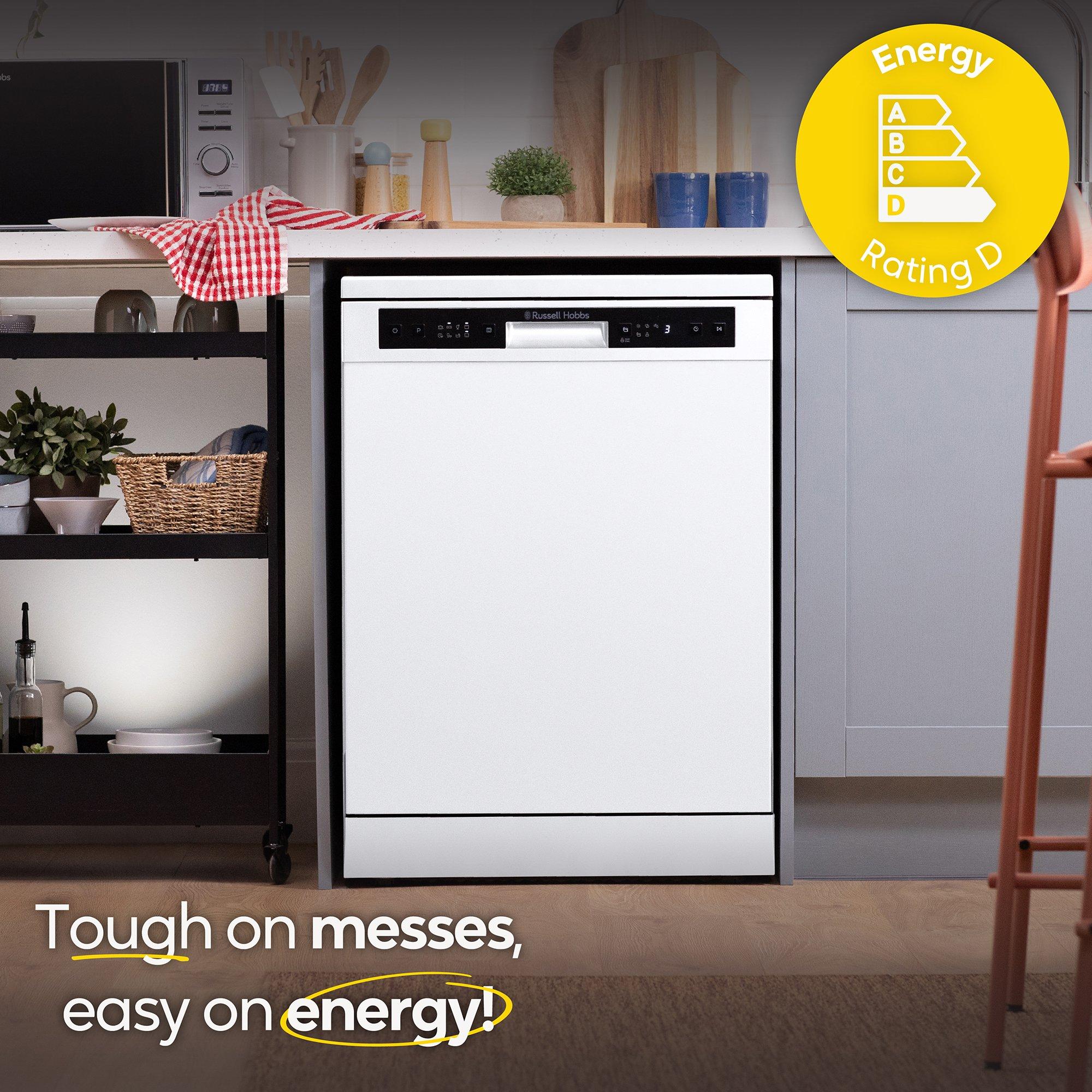 White - Russell Hobbs - RH60DW00D2W Freestanding Dishwasher in White - 8