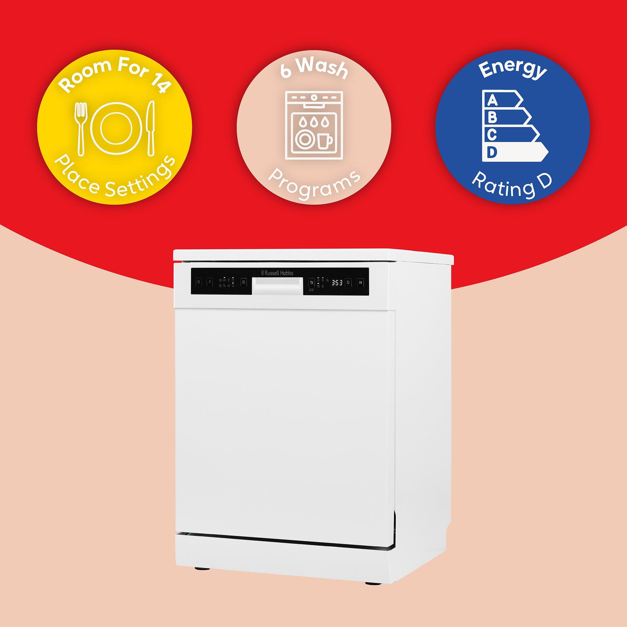 White - Russell Hobbs - RH60DW00D2W Freestanding Dishwasher in White - 10